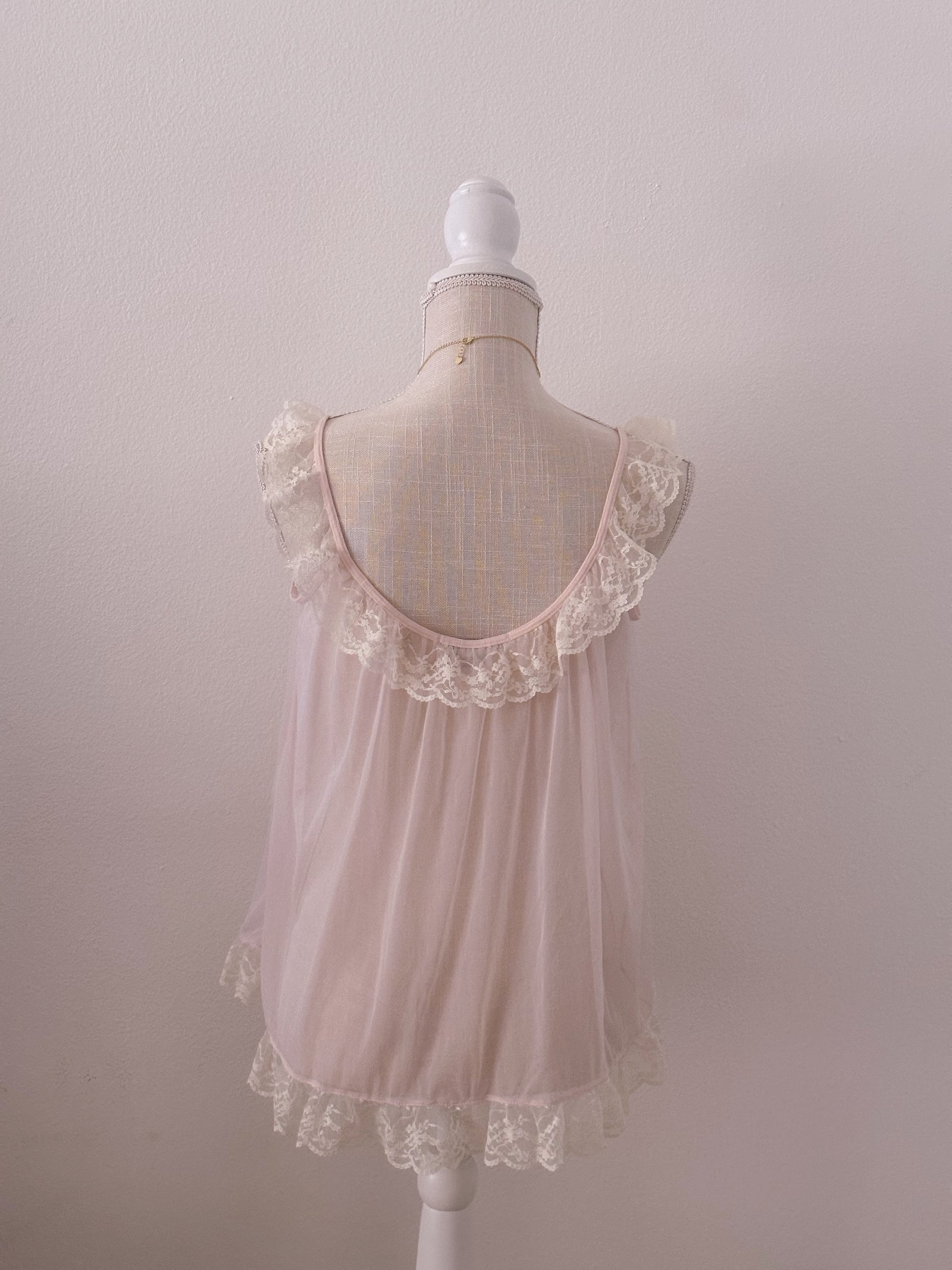 Victoria's Secret Vintage pink sheer babydoll top size: S