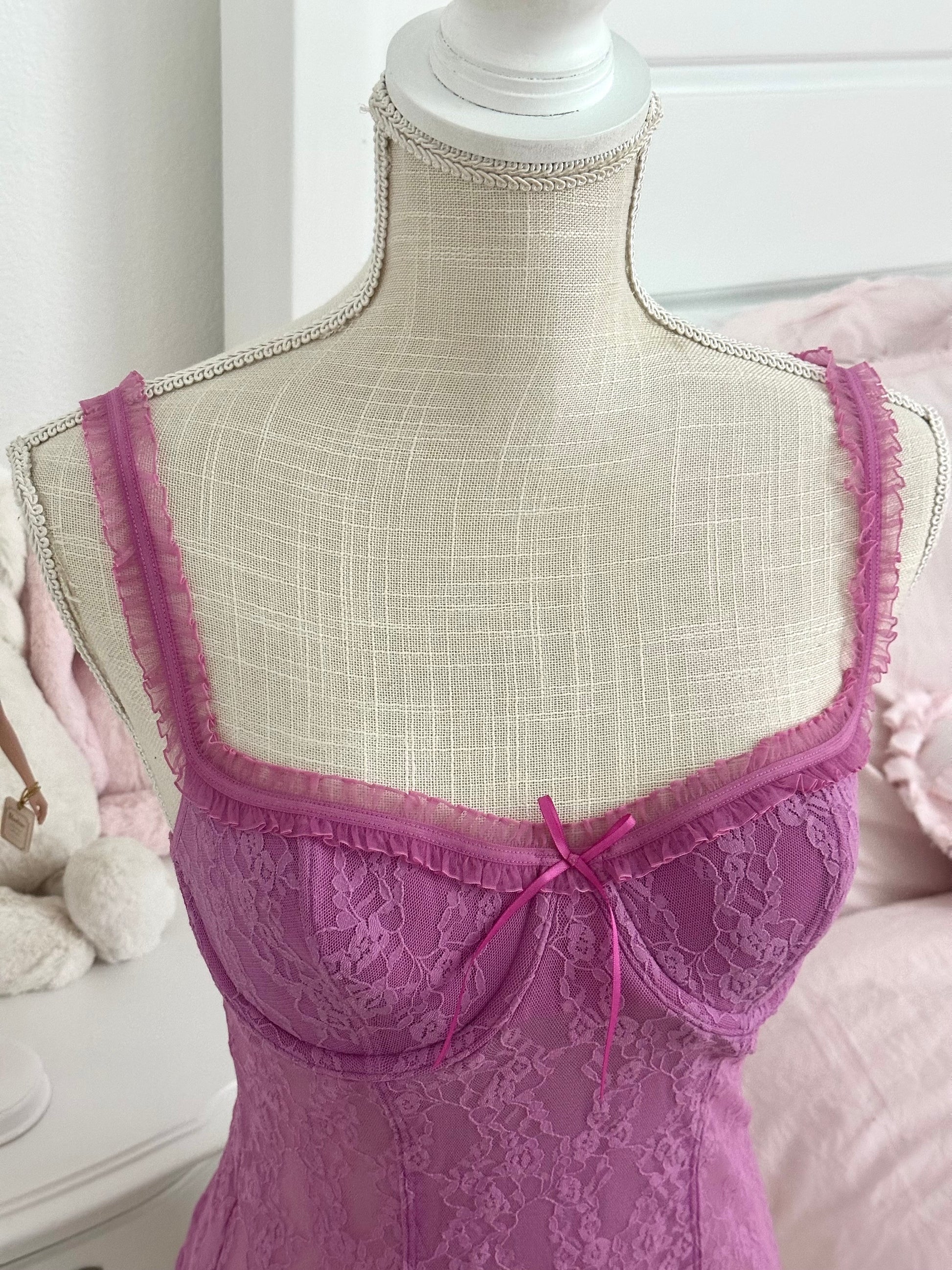 Vintage 2005 Victoria’s Secret Purple Bustier Cami Corset Top Size: M