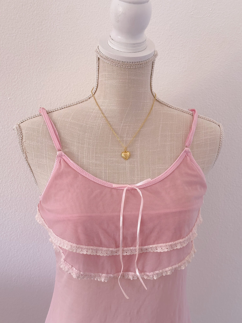 Vintage Rampage sheer pink Camisole size: L