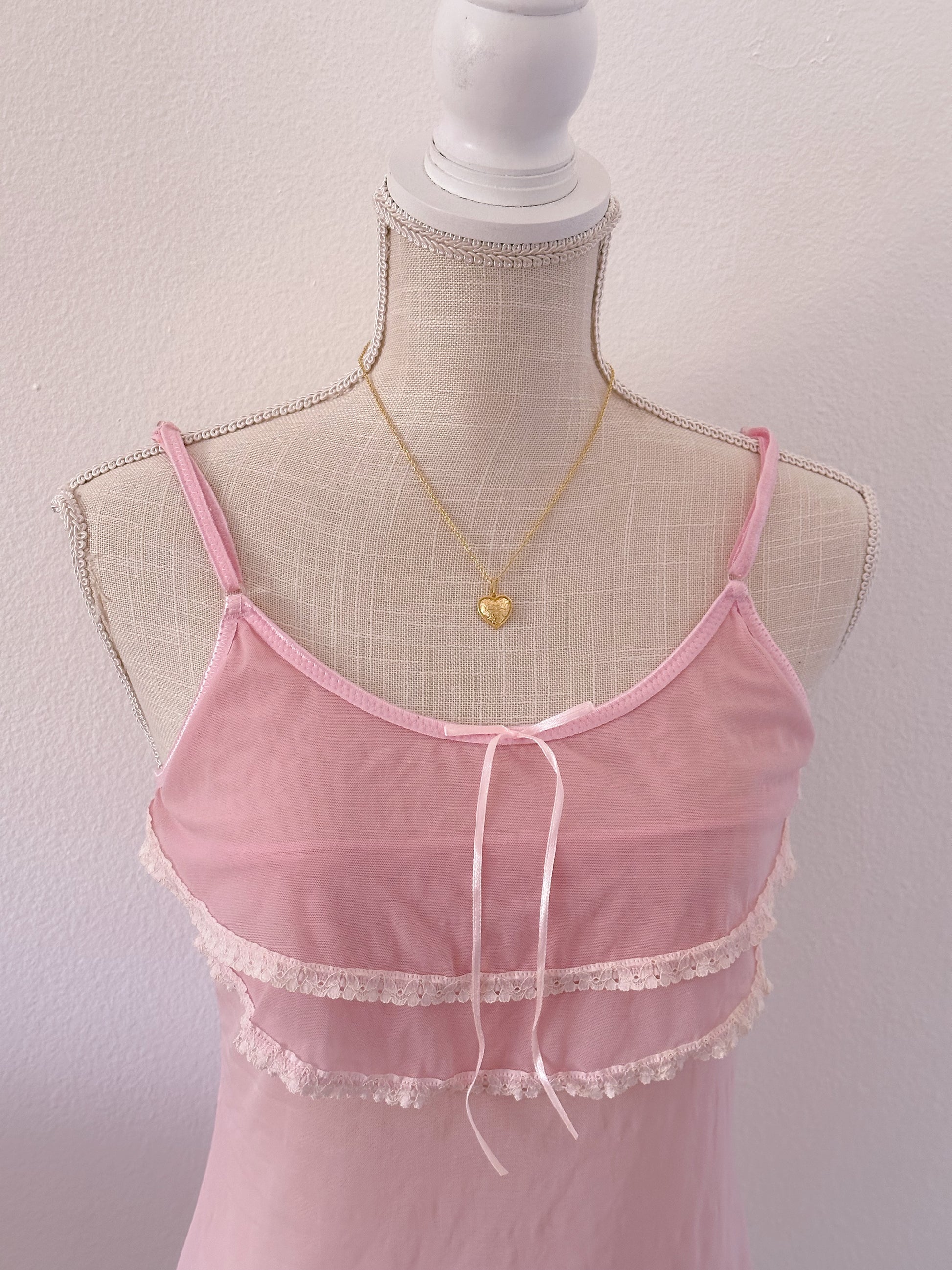 Vintage Rampage sheer pink Camisole size: L