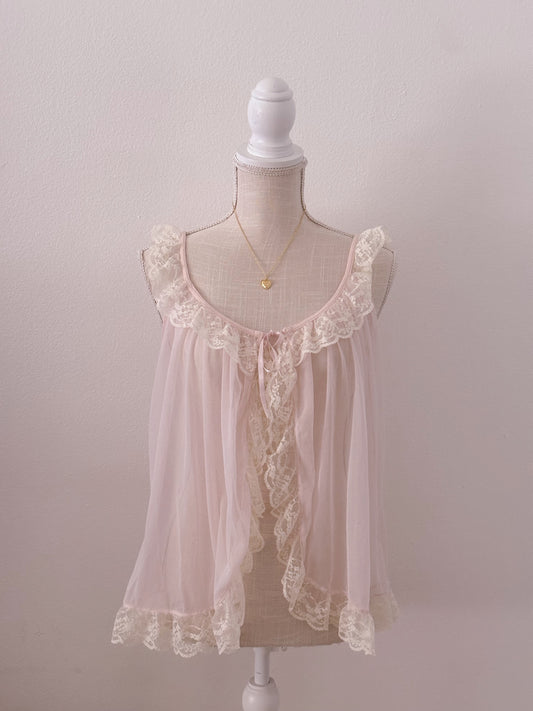 Victoria's Secret Vintage pink sheer babydoll top size: S
