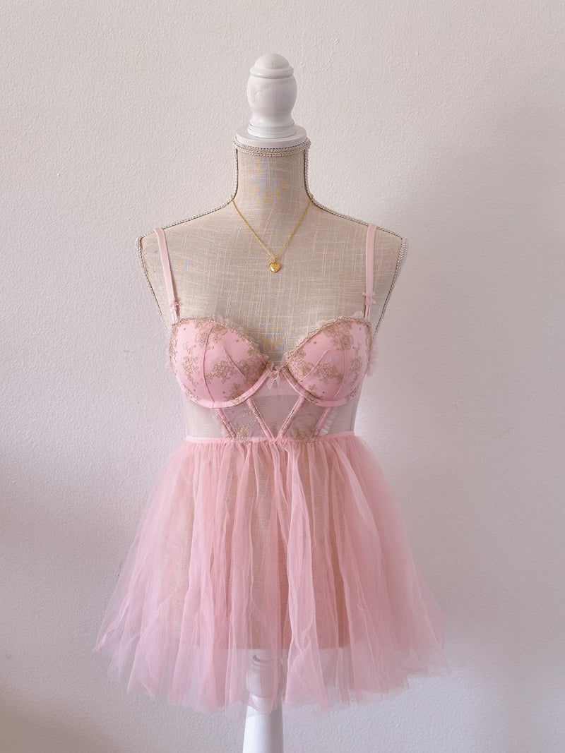 Vintage Victoria's Secret Ballerina pink babydoll top size: 34 B