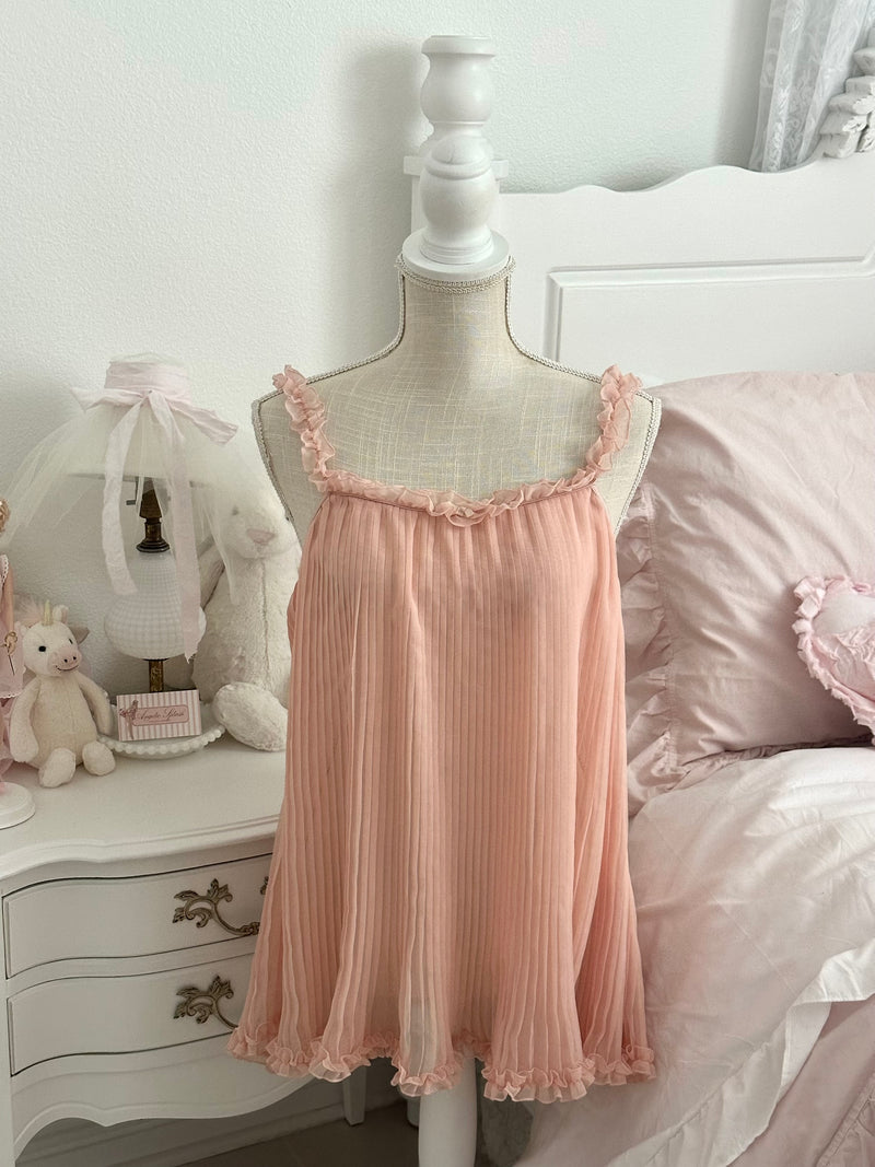 Vintage 2009 Victoria’s Secret Bella Hadid Peach Ruffle Babydoll Dress Size: M