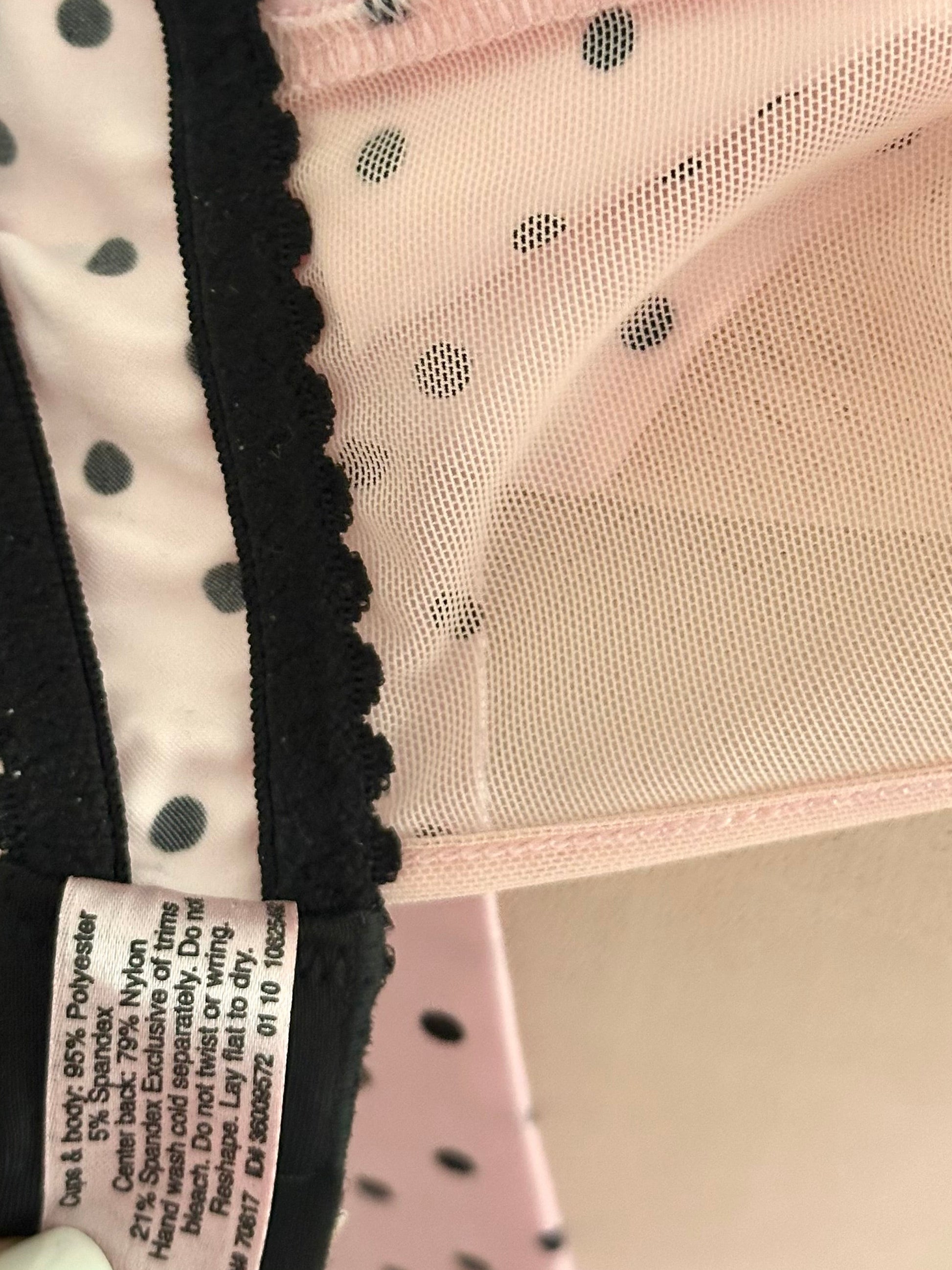 Vintage 2010 Victoria’s Secret Sexy Little Things Pink Polka Dot Babydoll Dress Size: 34C