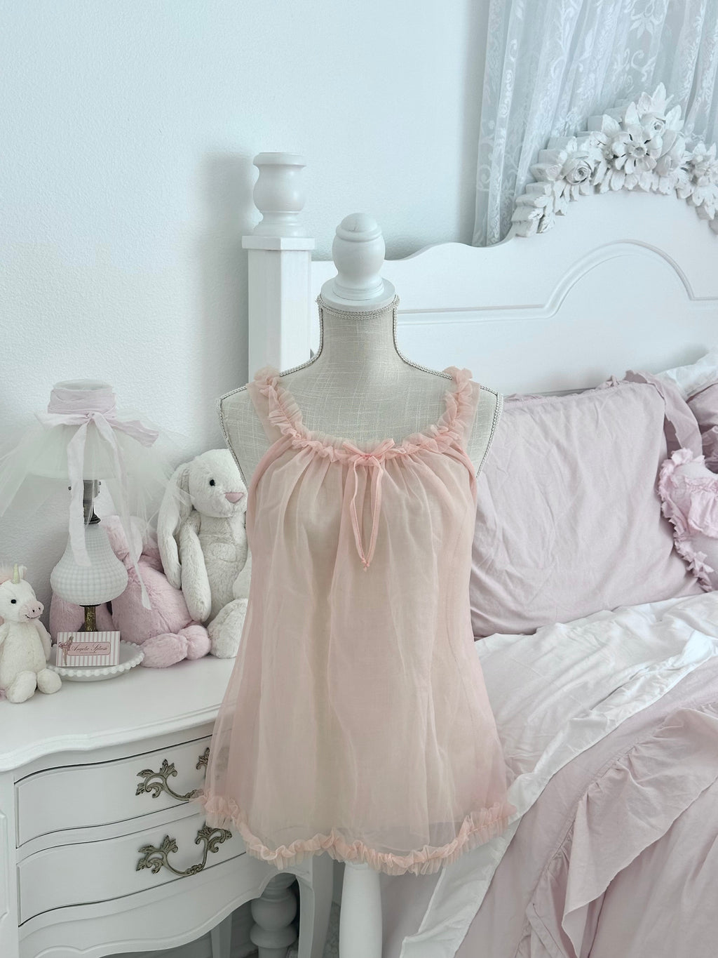 uthentic 1950s Peach Sheer Babydoll Top Size: XS (Tagged M)
