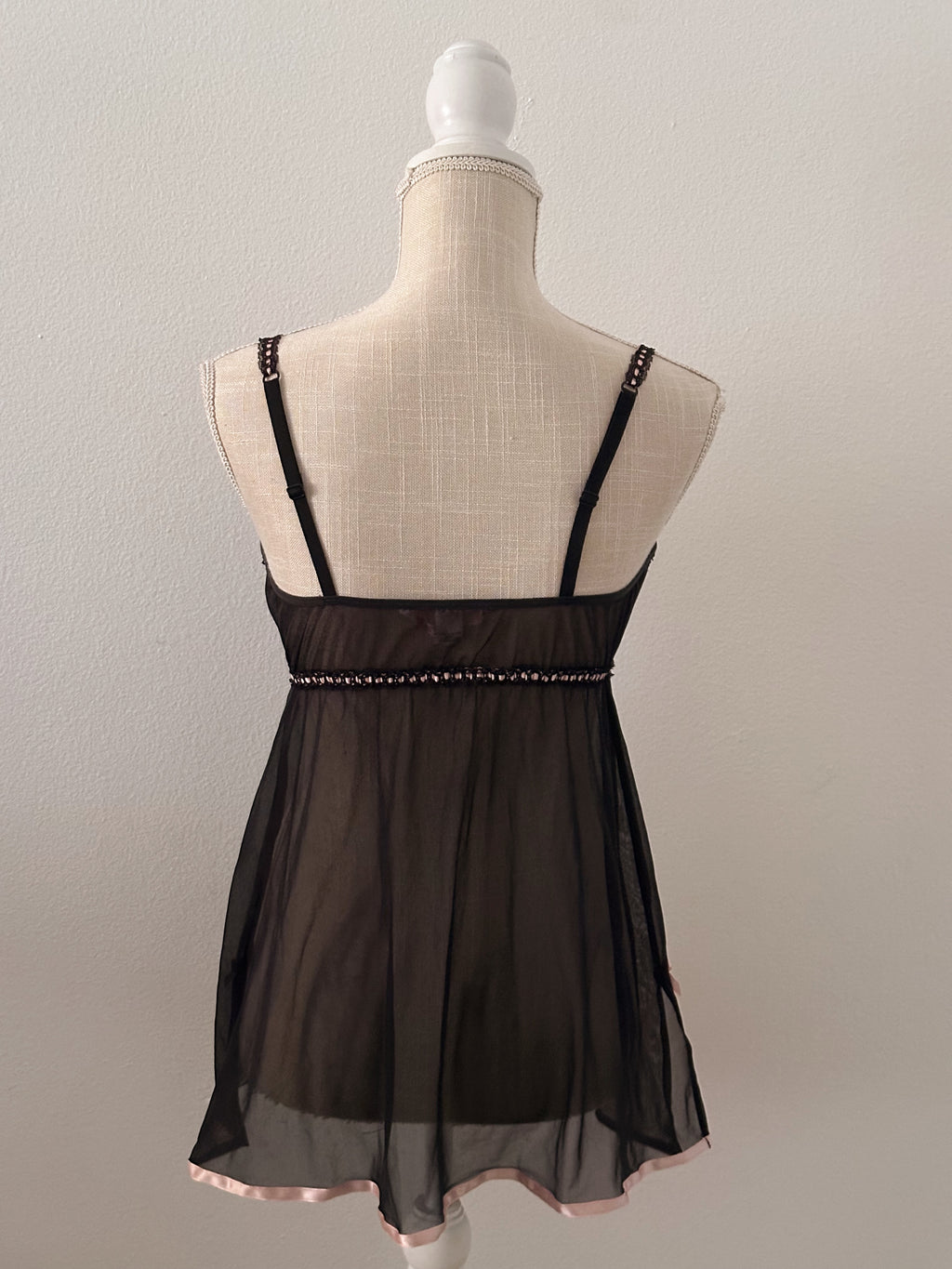 Victoria's Secret black milkmaid slip dress cami top