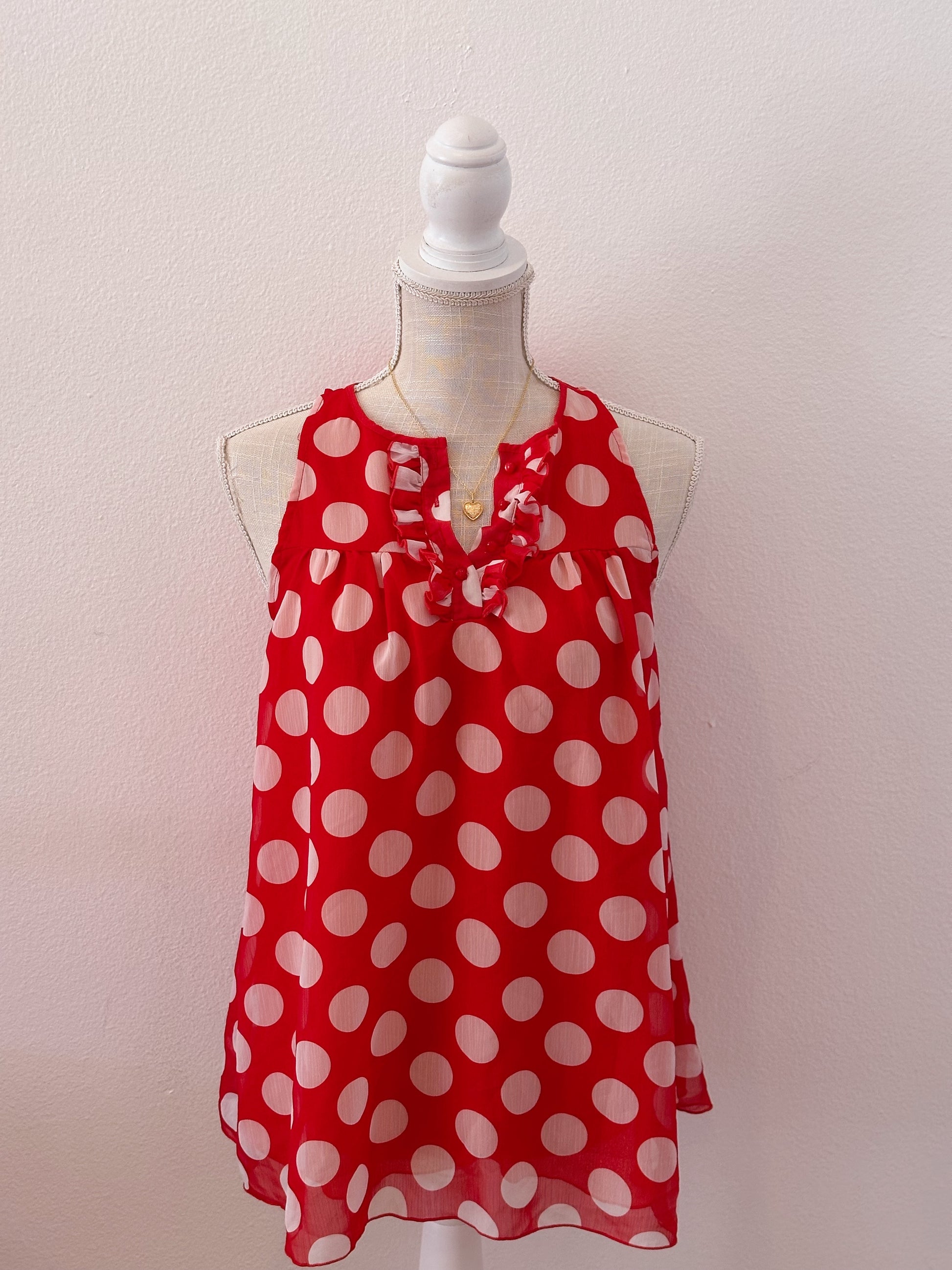 Vintage Blair Waldorf Victoria's Secret red polka dot slip dress Size: S