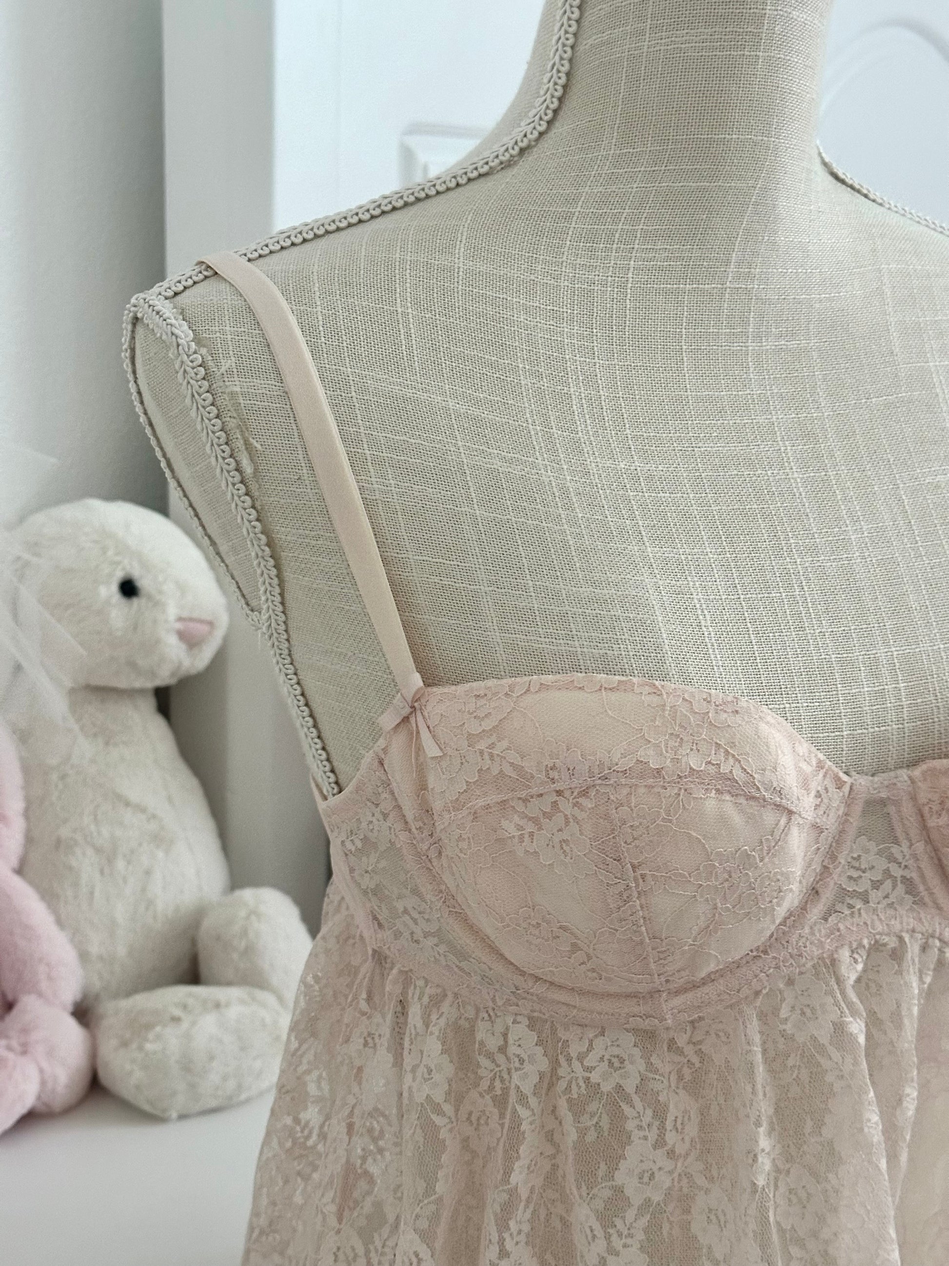 Vintage 2008 Victoria’s Secret Pink Lace Babydoll Top Size: 34C
