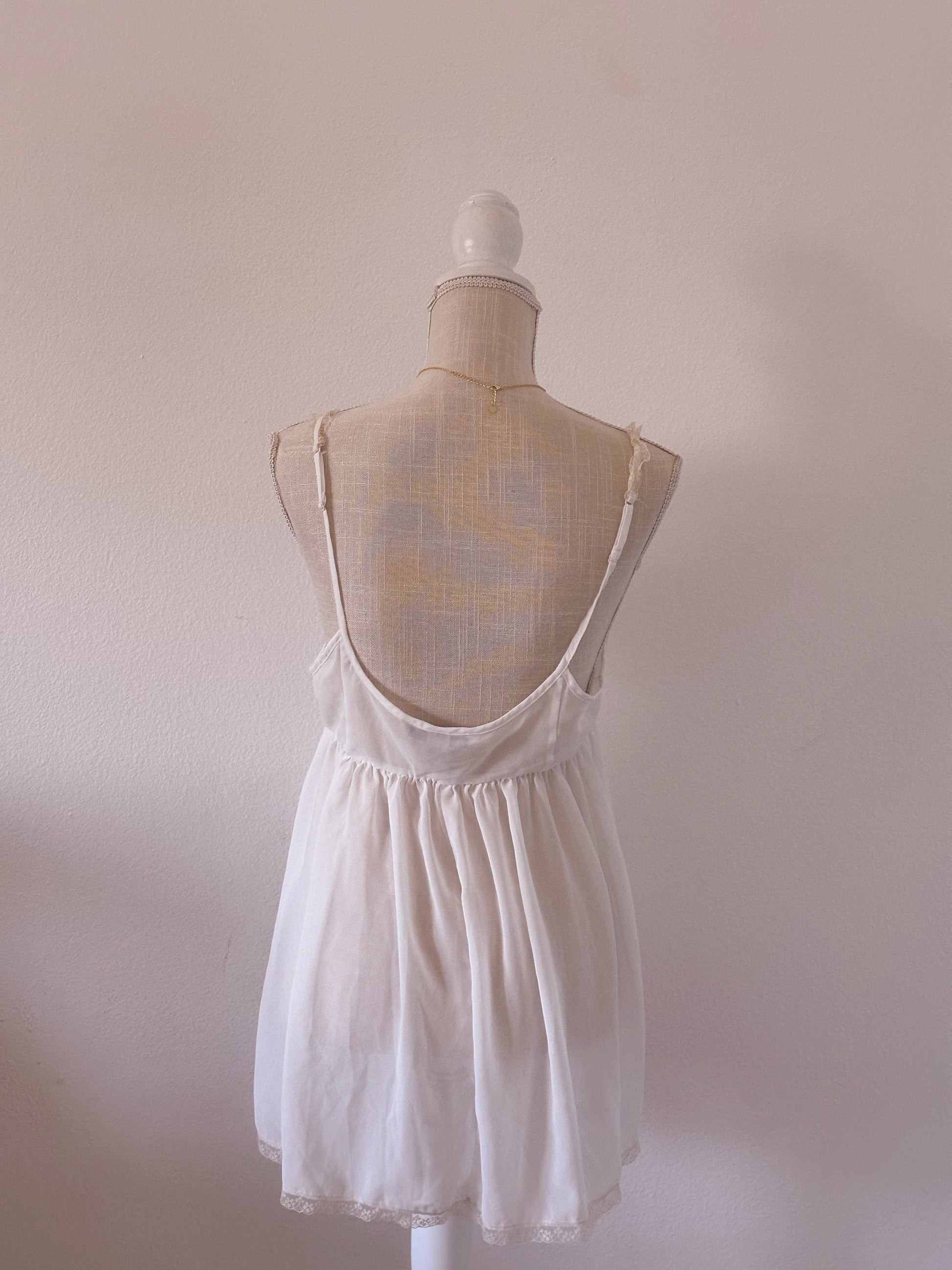 Victoria's Secret white babydoll sheer cami top Size: L