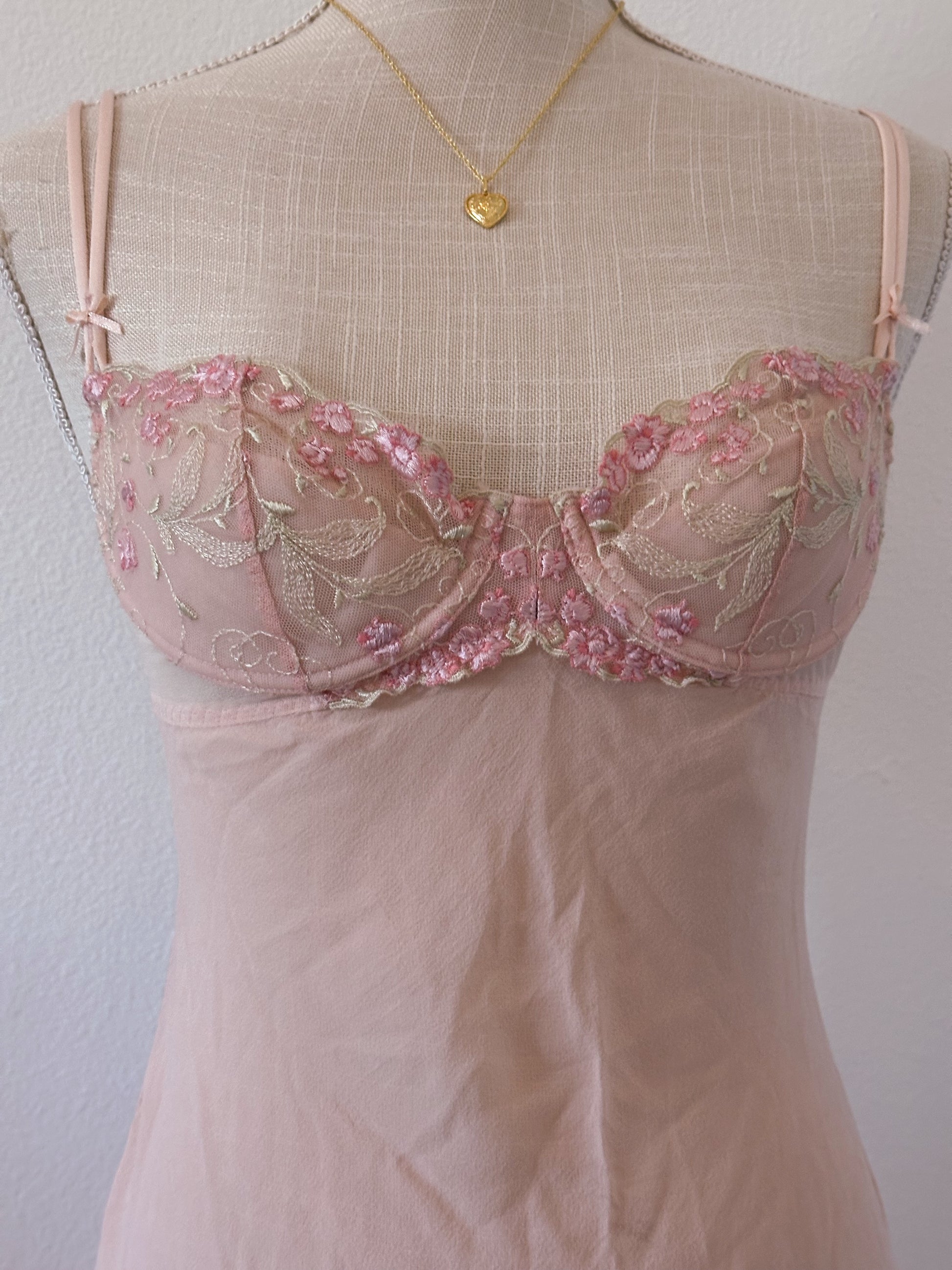 Vintage Victoria's Secret 1990s floral babydoll slip dress size: 34 B