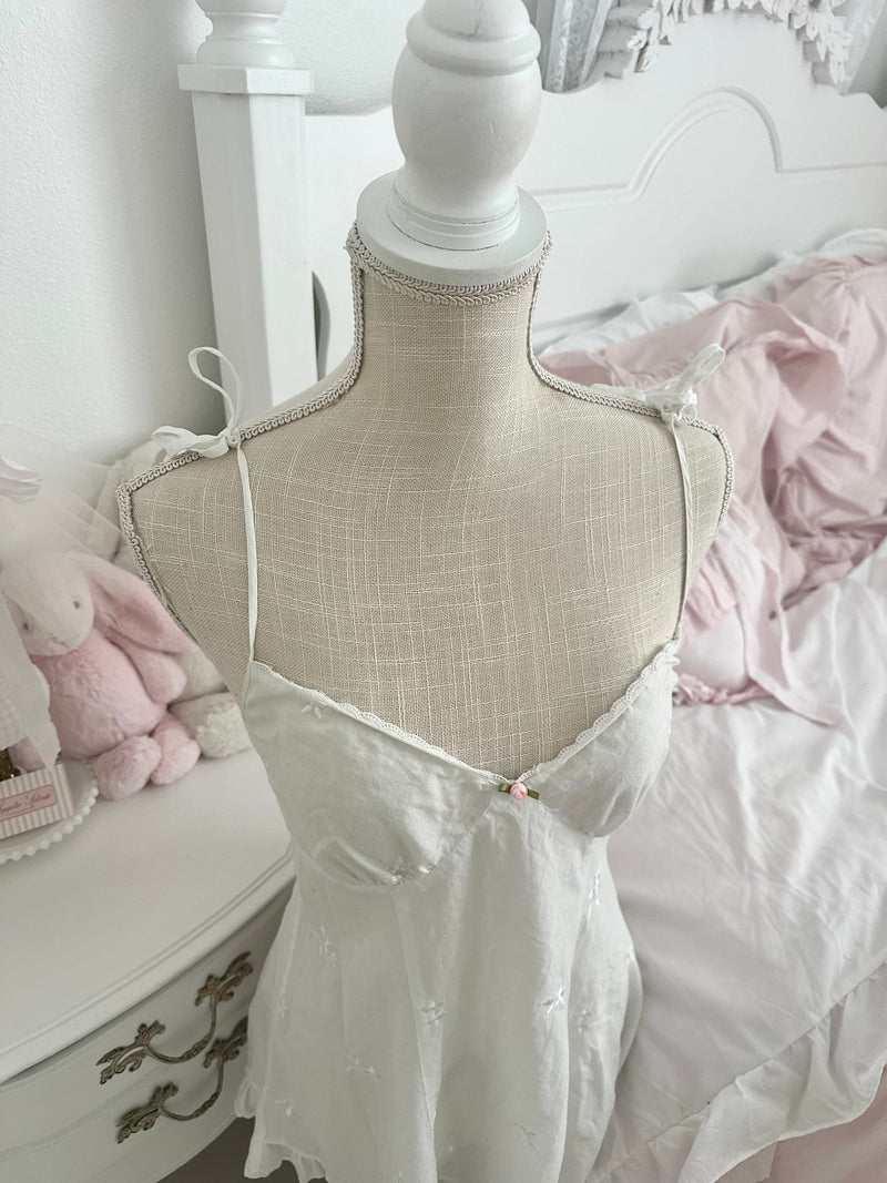 Vintage 2002 Victoria’s Secret White Cotton Babydoll Slip Dress Size: S