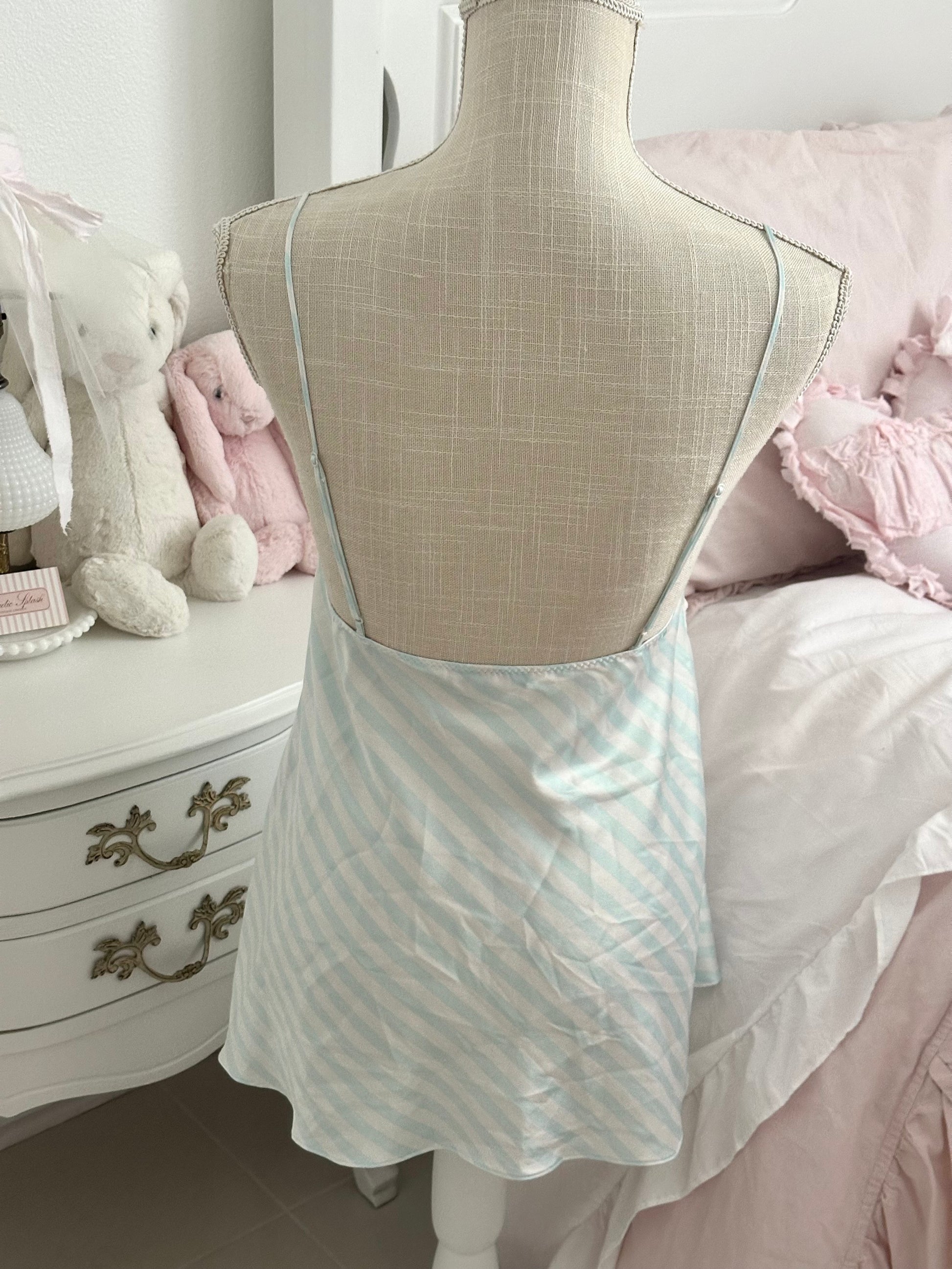 Vintage 2011 Victoria’s Secret Blue & White Striped Babydoll Cami Top Size: S