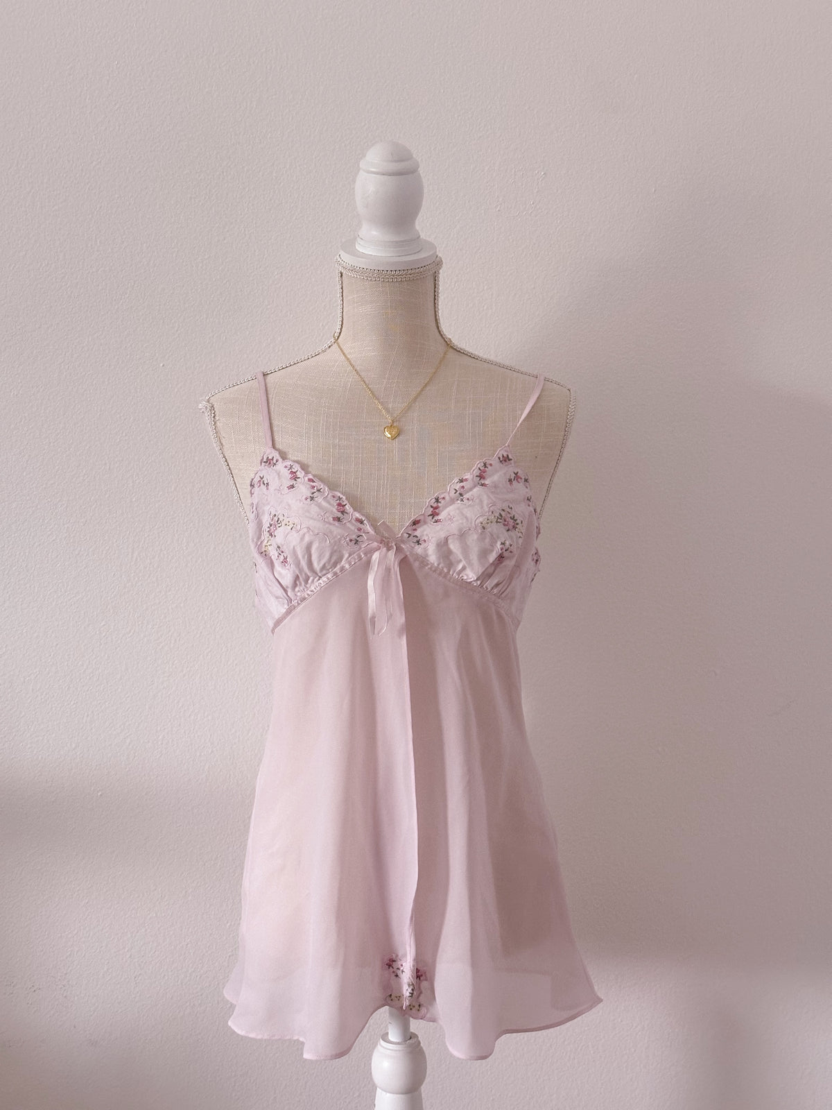 Vintage Shabby chic open front butterfly cami