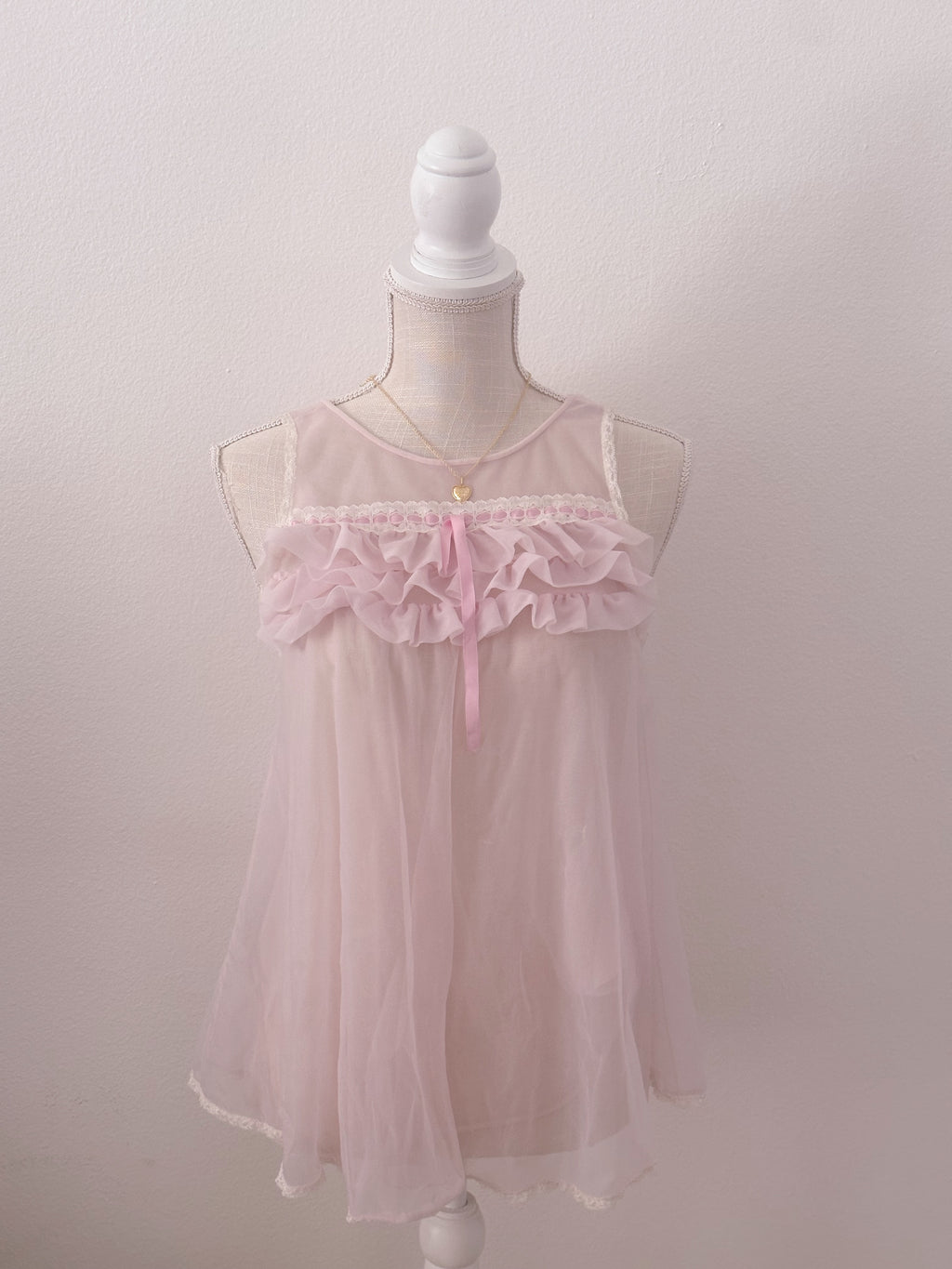 Vintage 1960s Pink Babydoll Top size: S