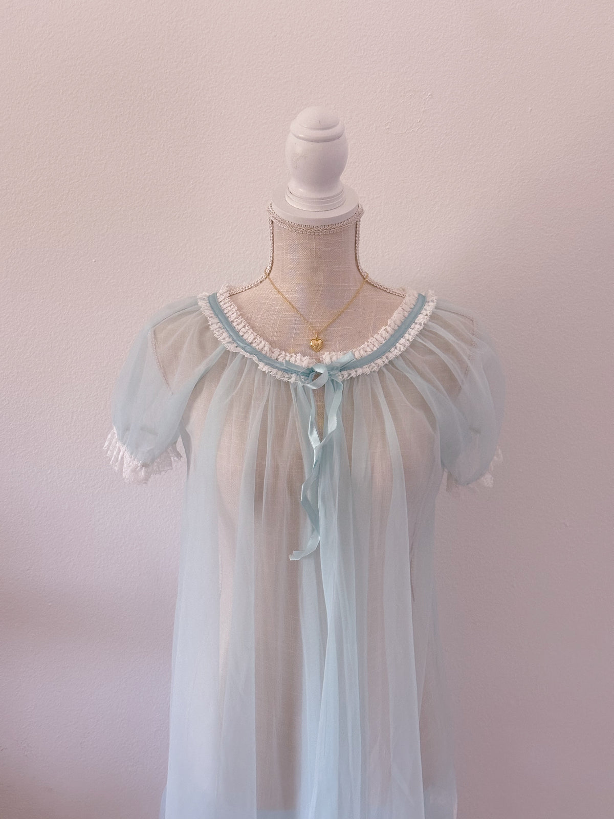 Vintage 1970s blue babydoll robe size: S