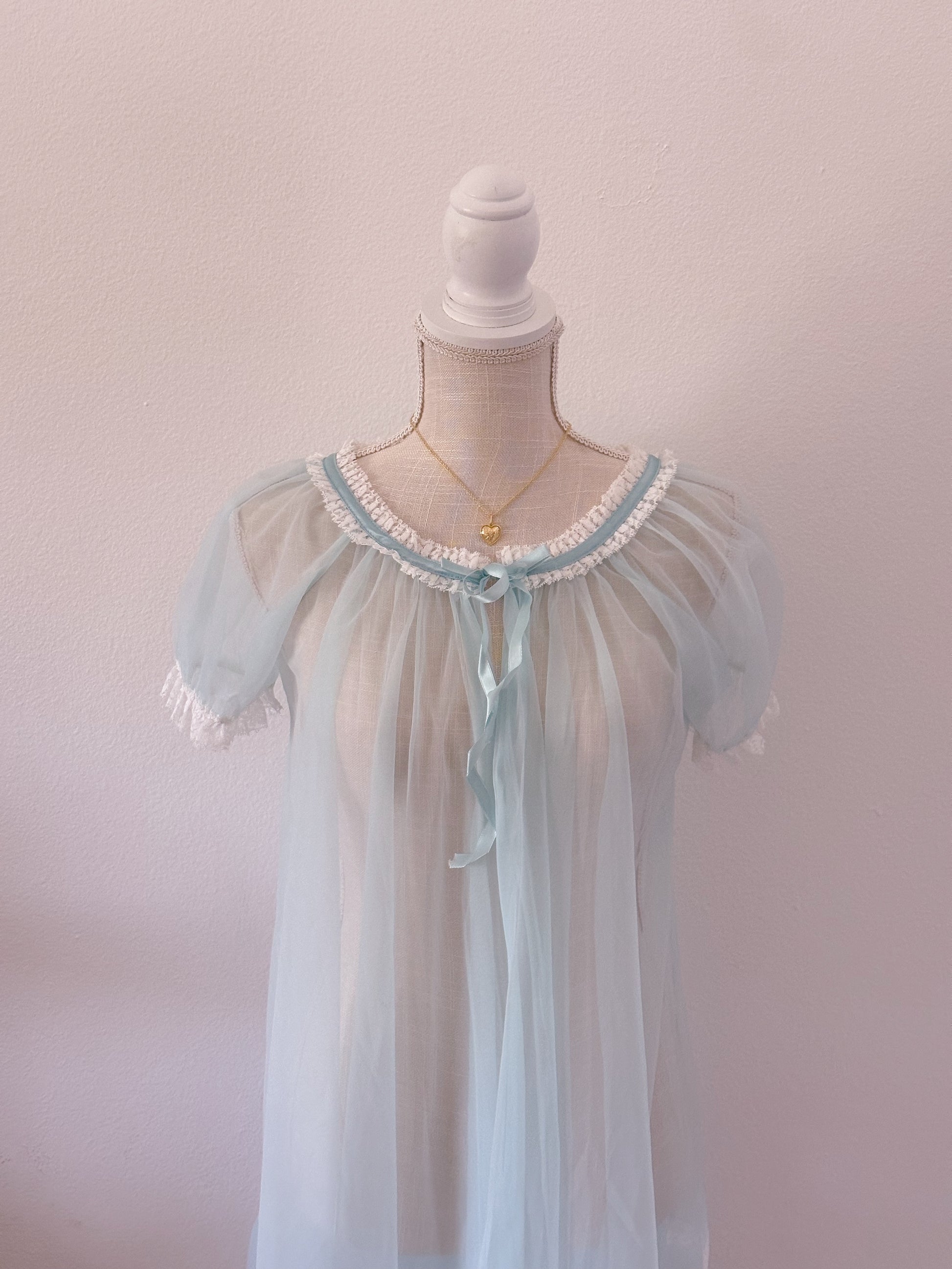 Vintage 1970s blue babydoll robe size: S