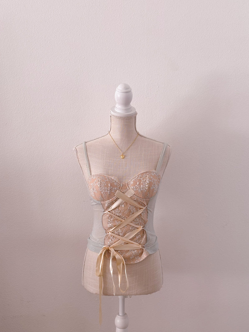 Vintage Rampage light blue ballerina corset top