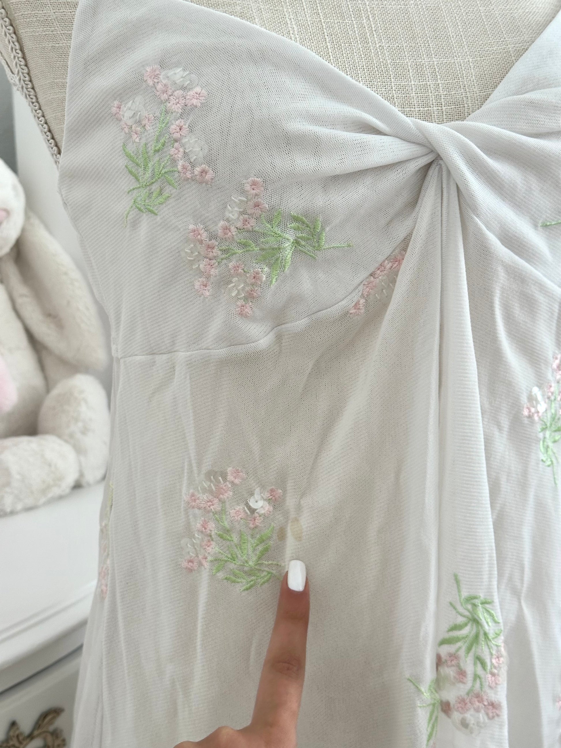 Vintage 2001 Victoria’s Secret Floral Sequin Open-Front Babydoll Top Size: M