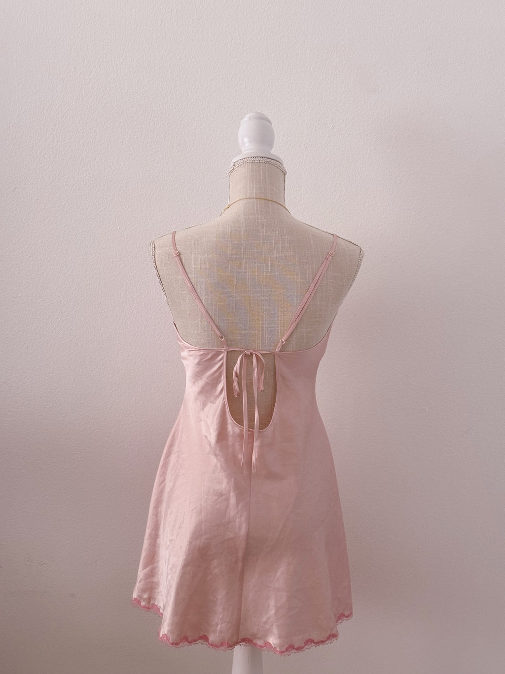 Vintage Victoria's Secret pink fashion show slip dress