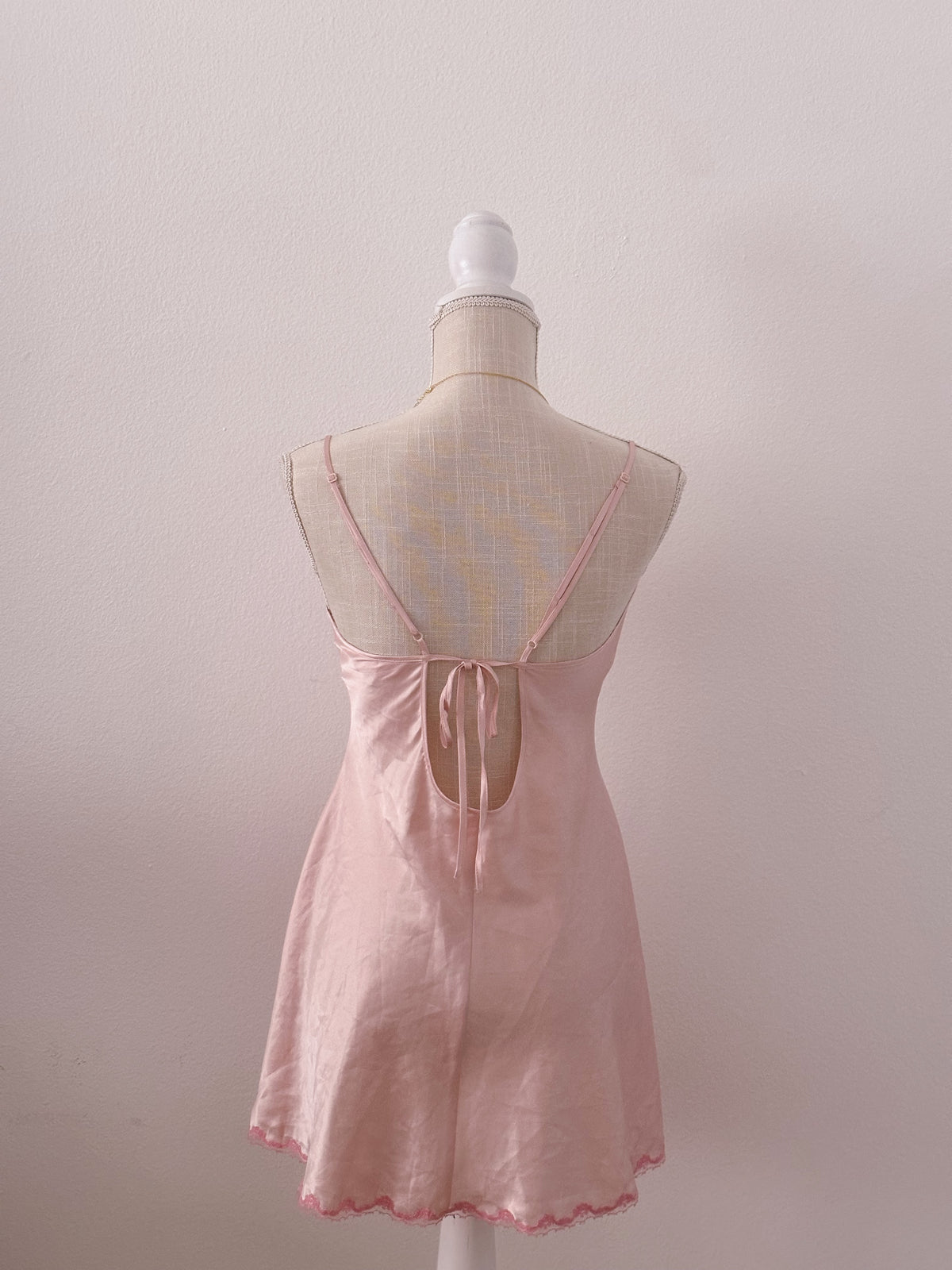 Vintage Victoria's Secret pink fashion show slip dress