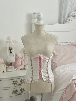 Vintage Frederick’s of Hollywood White Floral Underbust Corset Size: S/M