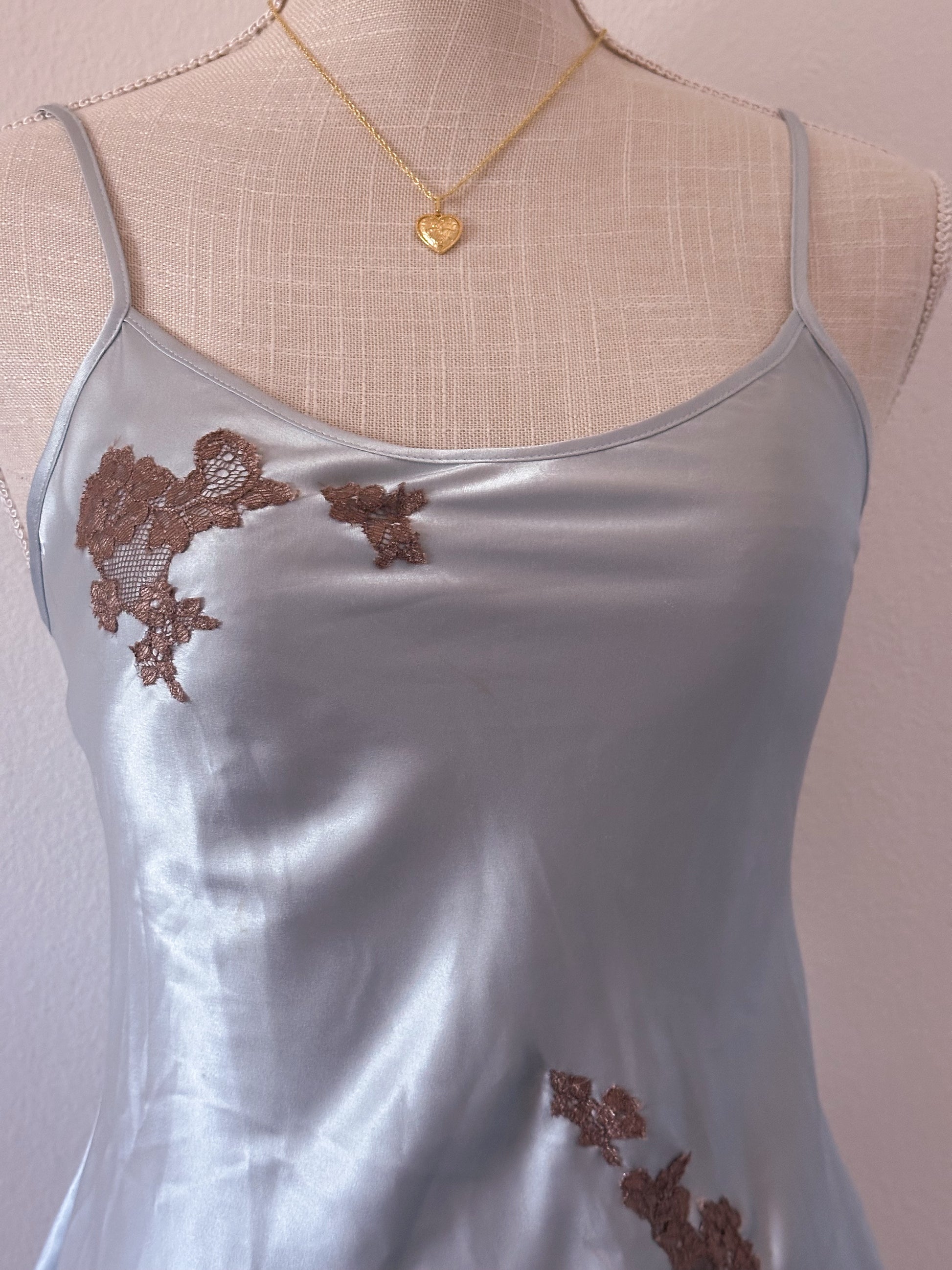 Vintage Victoria's Secret madison beer powder blue babydoll slip dress size: XS