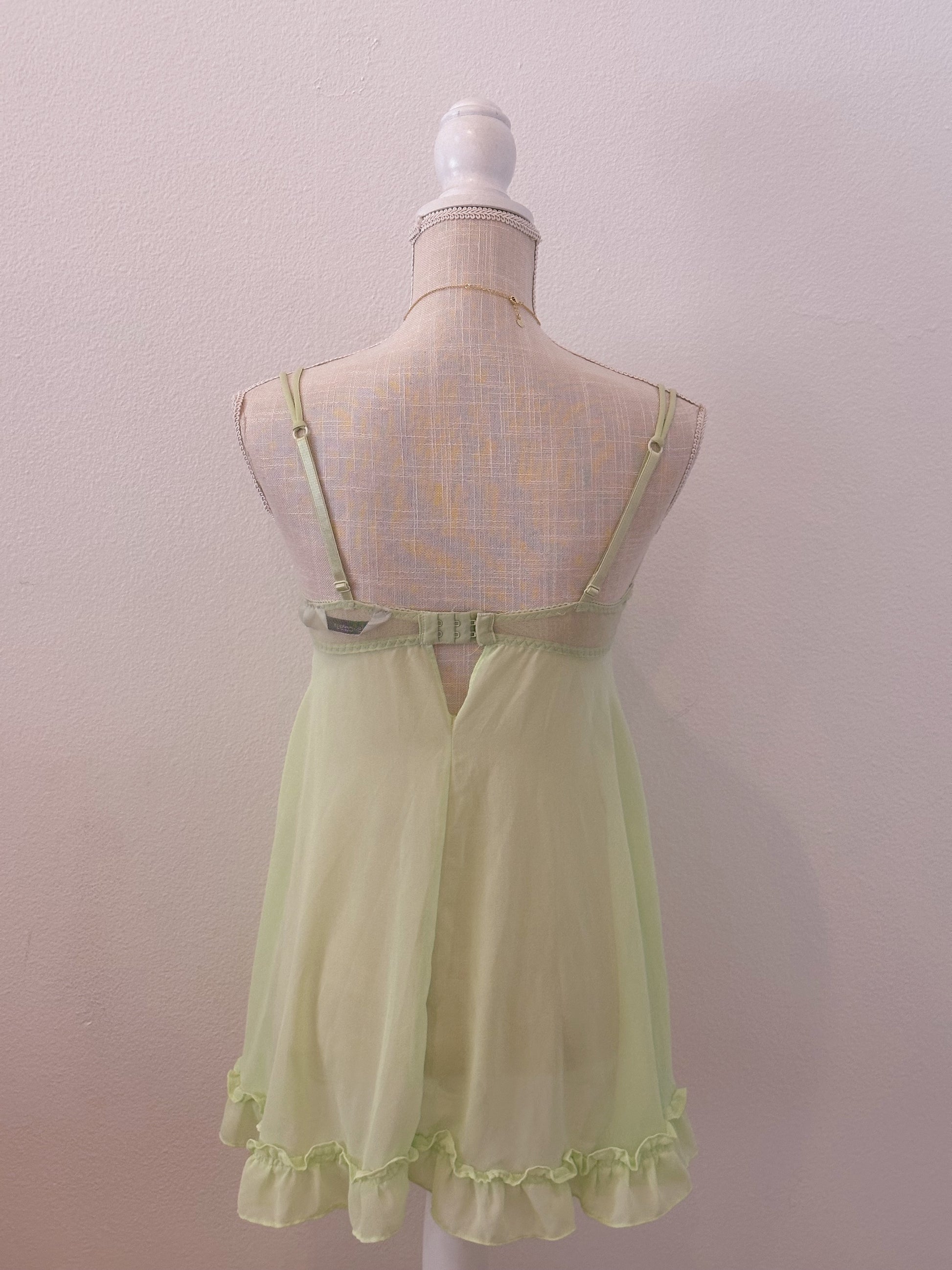 Vintage fairy green Delicates babydoll slip dress Size: M