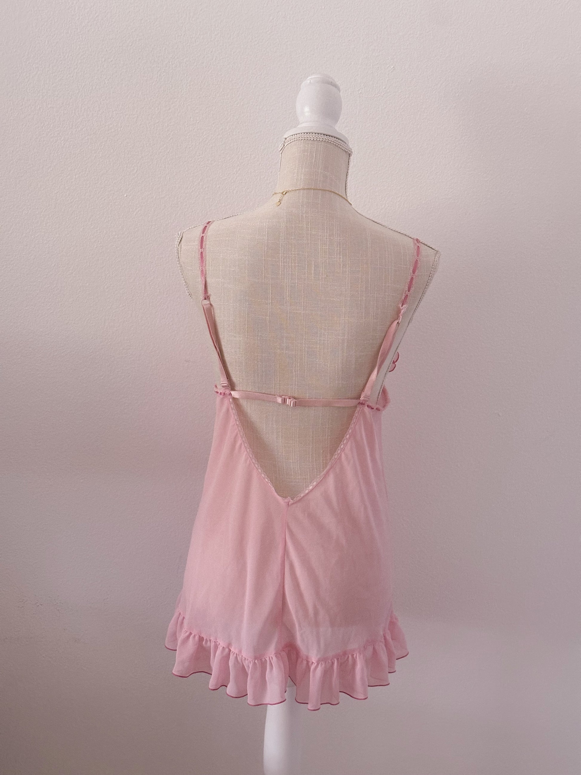 Vintage Victoria's Secret pink babydoll slip dress size: M