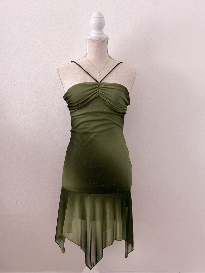 Vintage viral sparkly green formal dress size: S