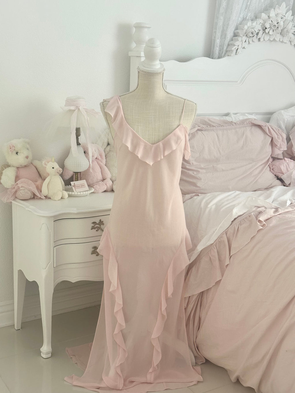 Vintage 2004 Victoria’s Secret Pink Sheer Maxi Slip Dress Size: S