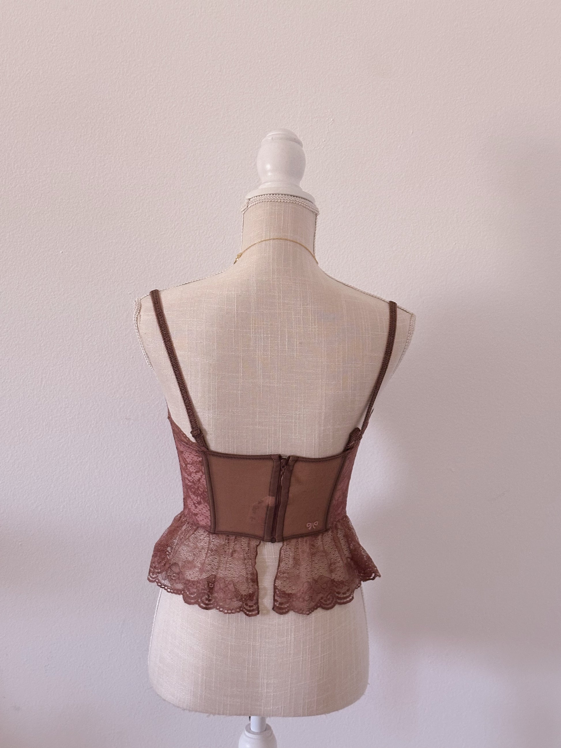 Vintage Victoria's Secret 2003 New with tags viral brown butterfly corset top size: S