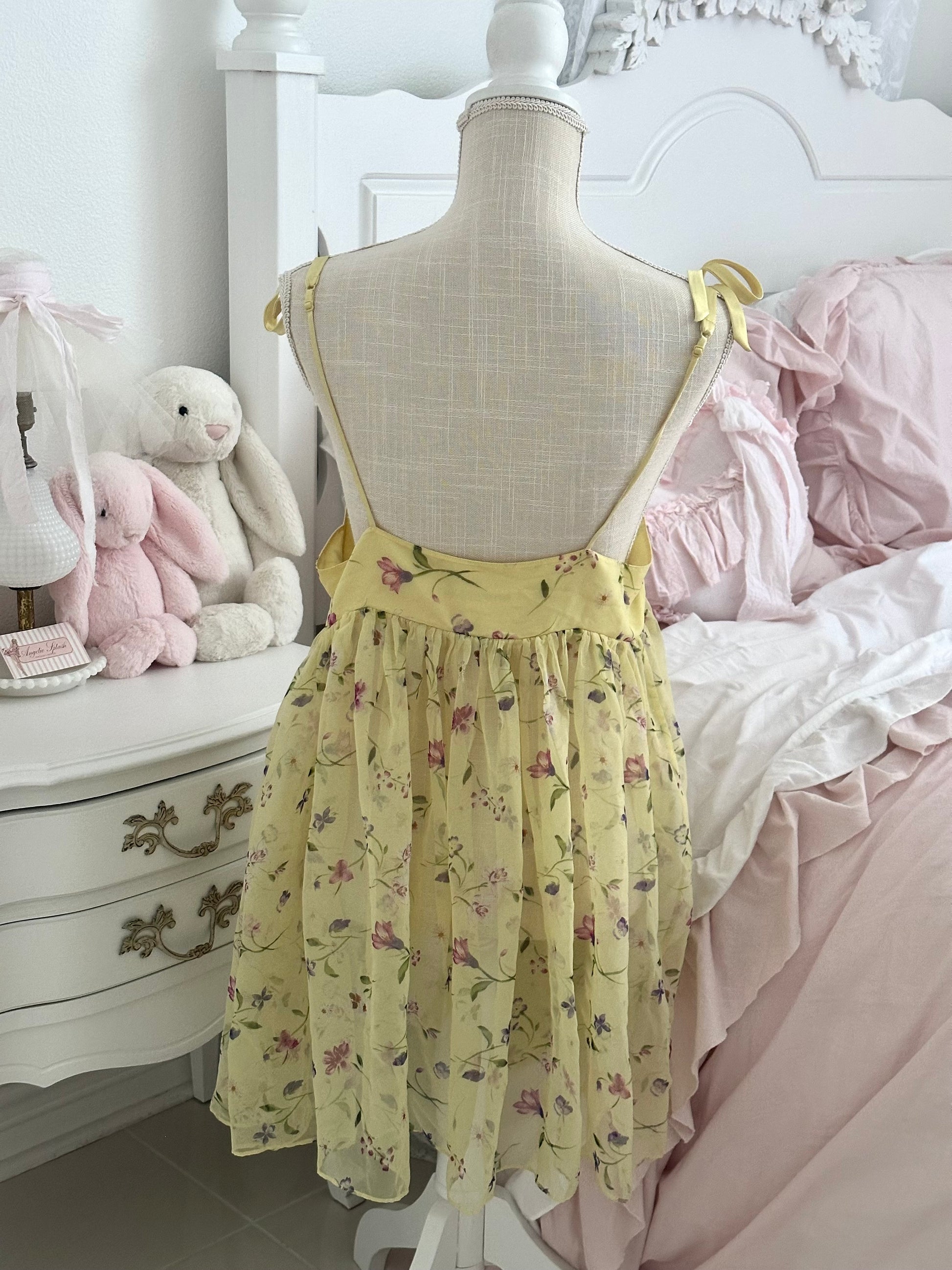 Vintage 1995 Victoria’s Secret Runway Yellow Floral Slip Dress Size: M