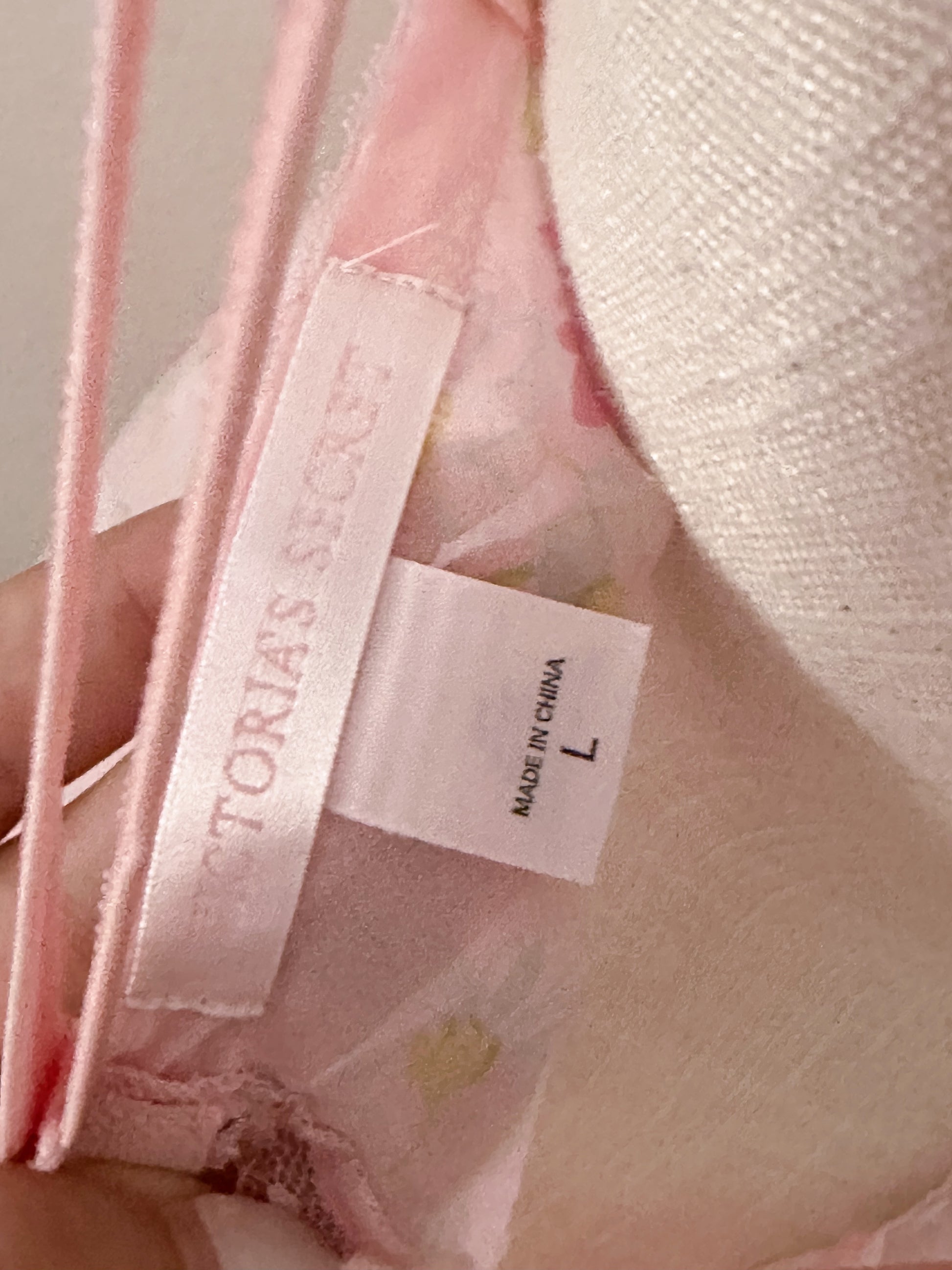 Vintage Victoria's Secret pink floral Babydoll as seen on Maggie Lindemann size: L