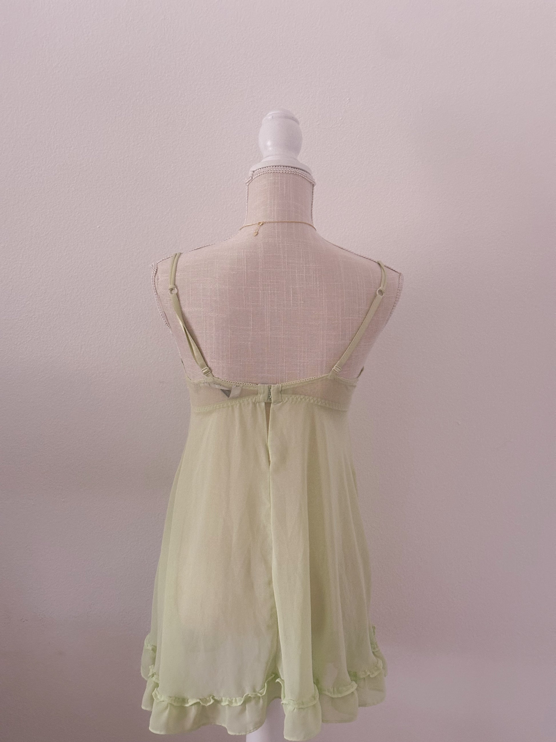 Vintage Delicates green enchanted fairy babydoll slip dress size: M