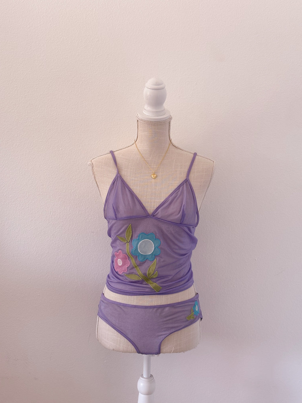 Vintage Victoria's Secret purple floral cami set size: L