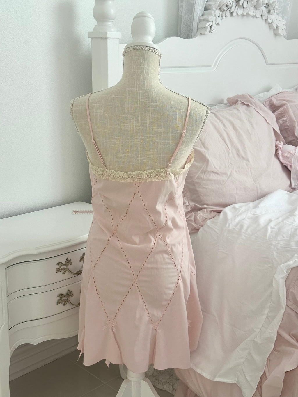 Vintage 2005 Victoria’s Secret Pink Shabby Chic Babydoll Slip Dress Size: M
