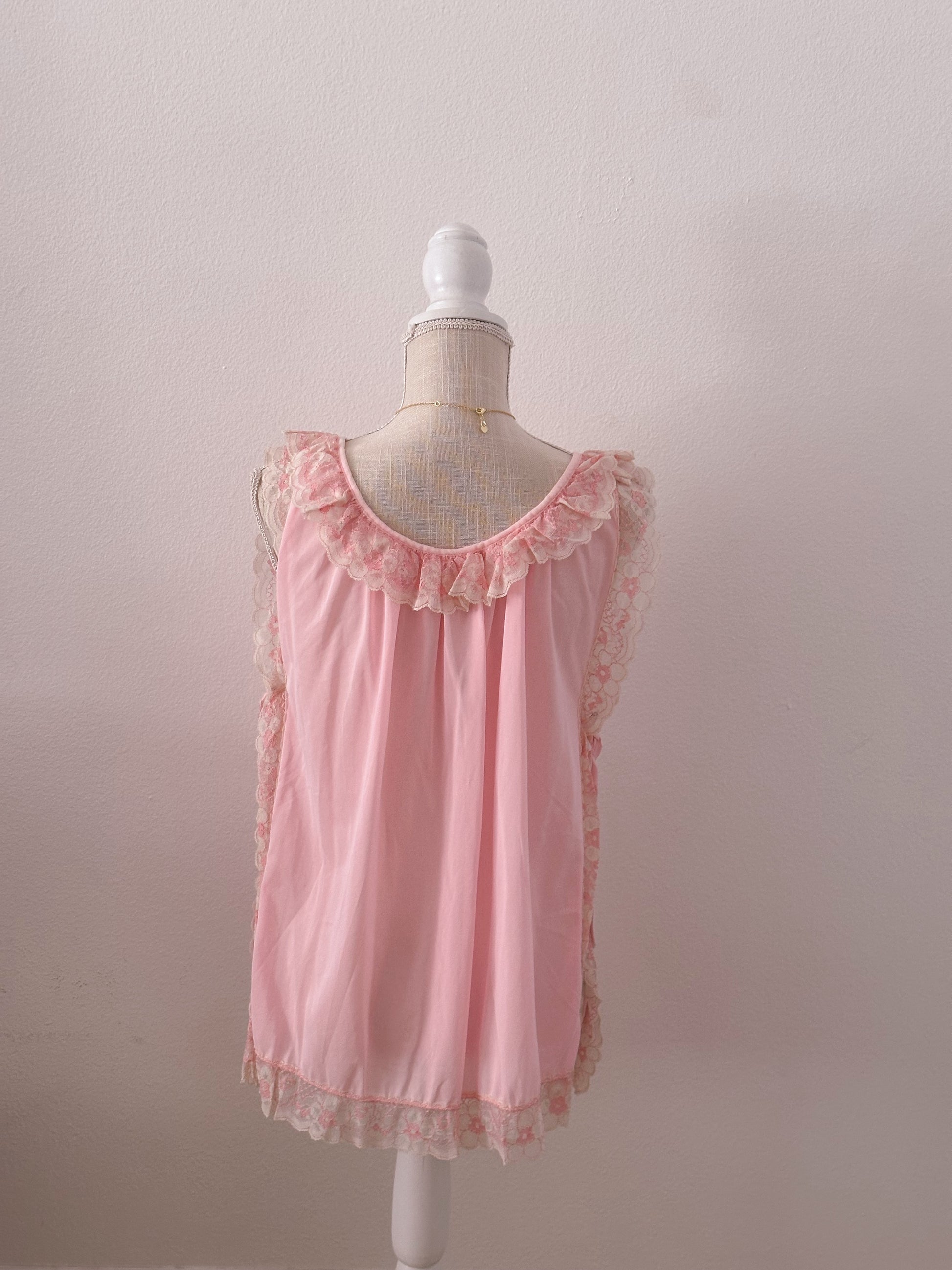 Vintage 1950s Pink Babydoll top size: M