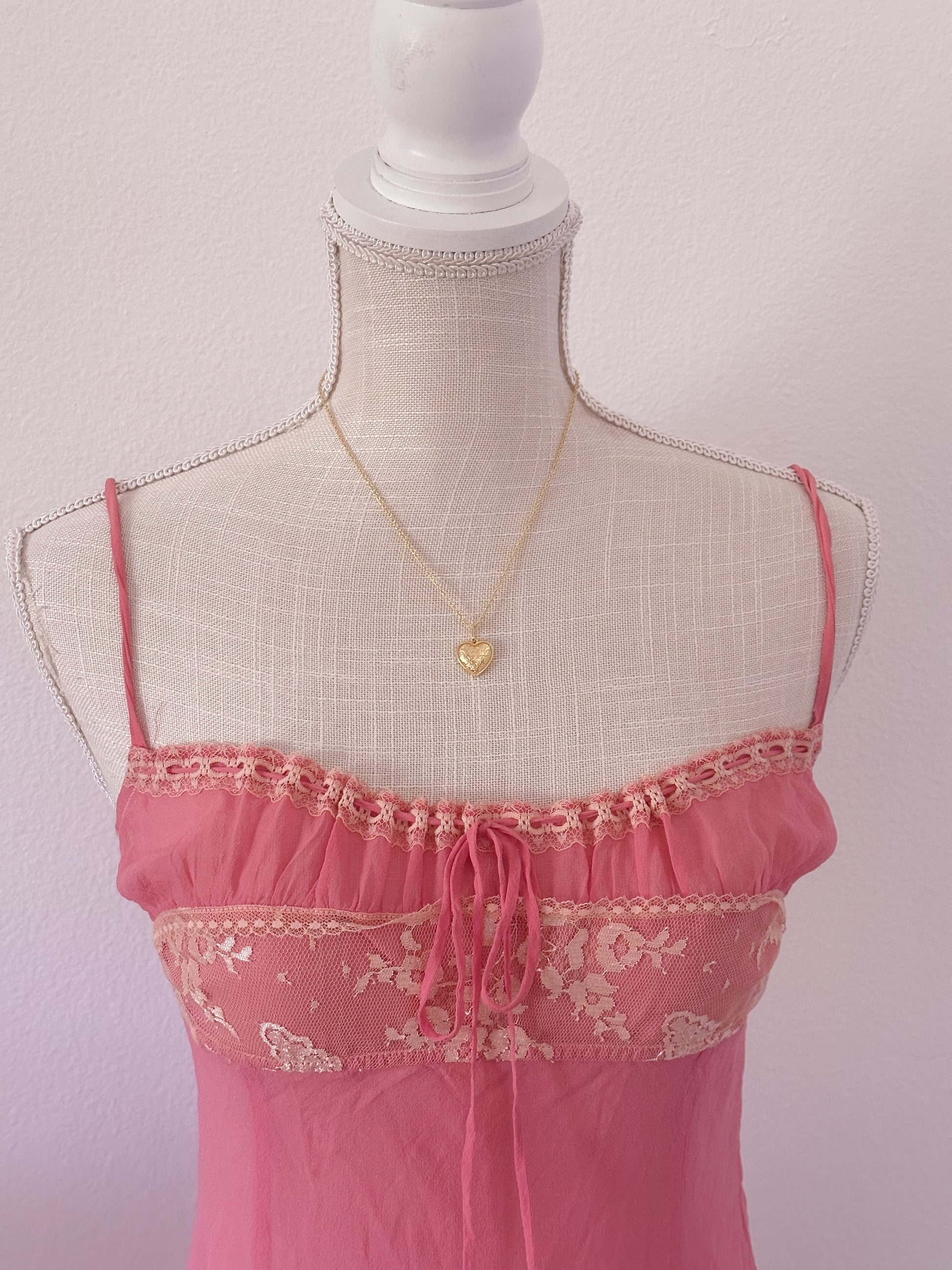 Vintage Victoria's Secret Paris Hilton Coral Babydoll slip size: S