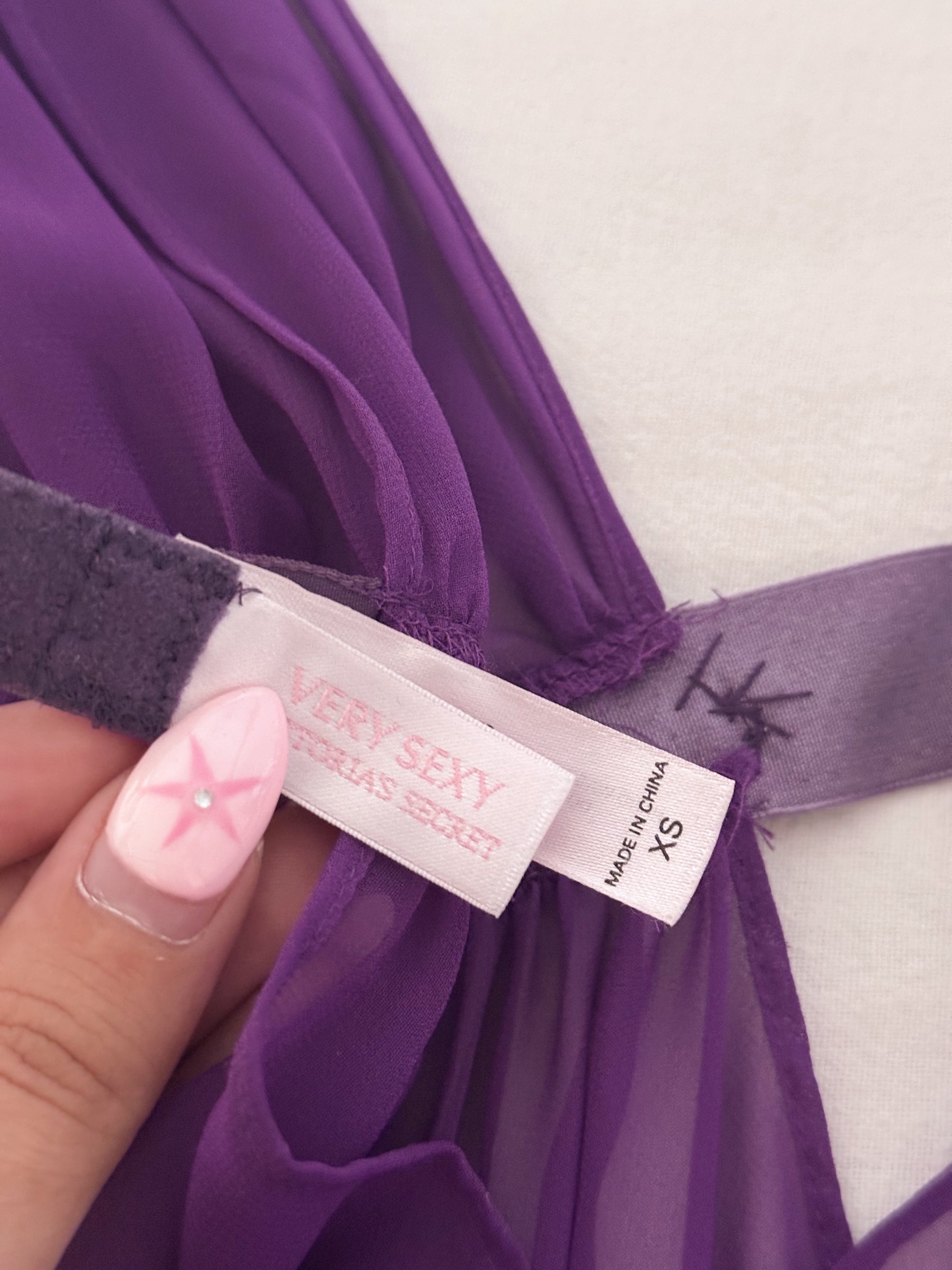 Vintage Victoria's Secret purple babydoll top set size: xs