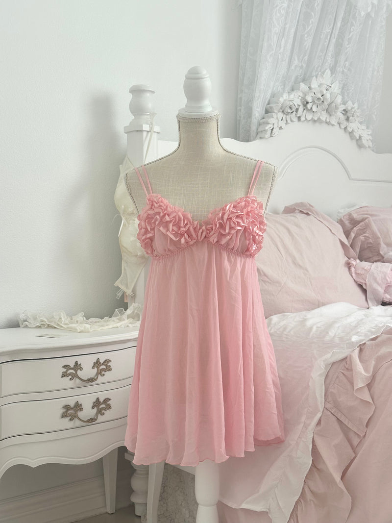 Vintage 1998 Victoria’s Secret Pink Sheer Babydoll Size: S