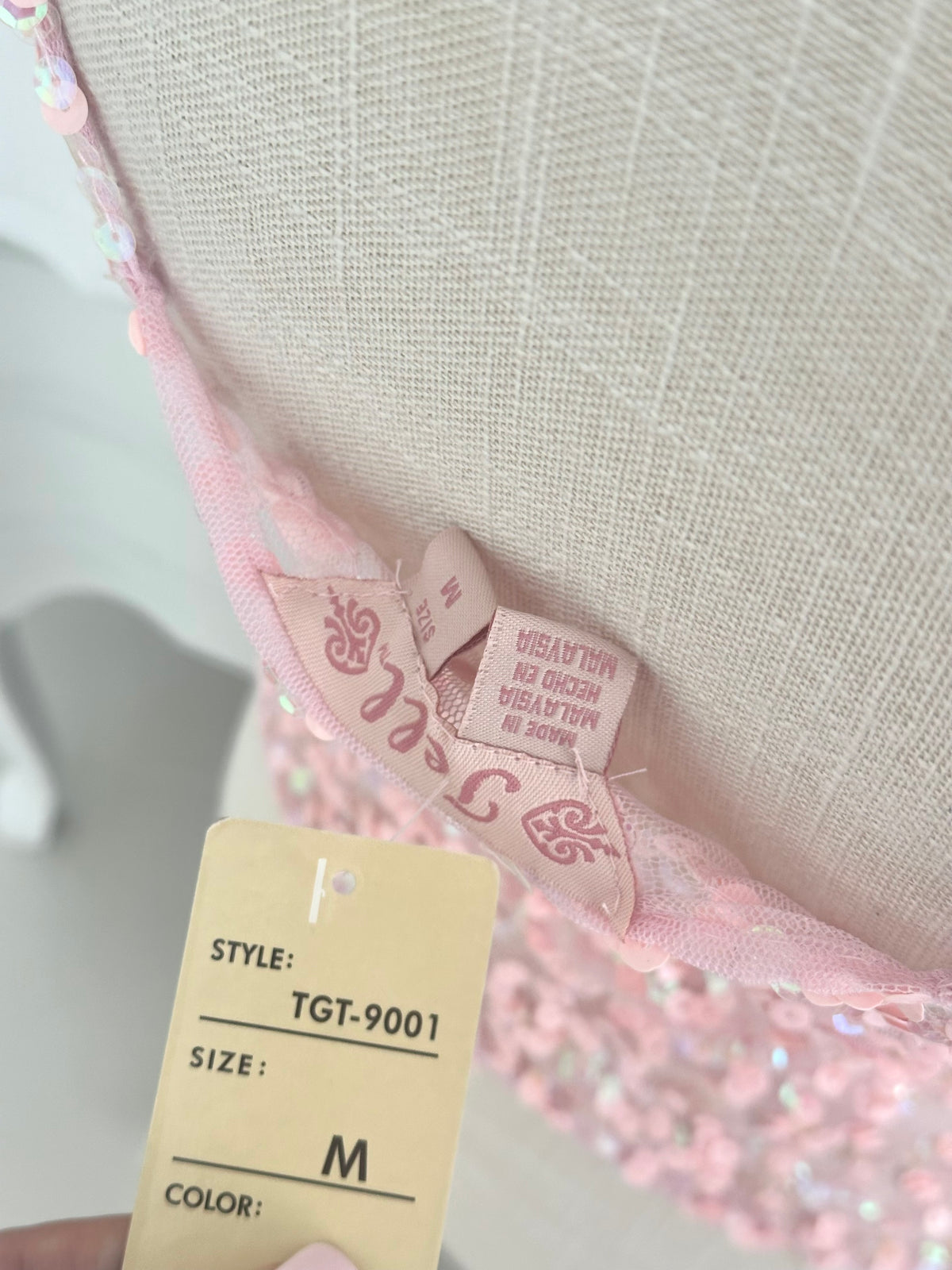 Vintage Y2K Pink Sequin tell Sheer cami Top Size: M