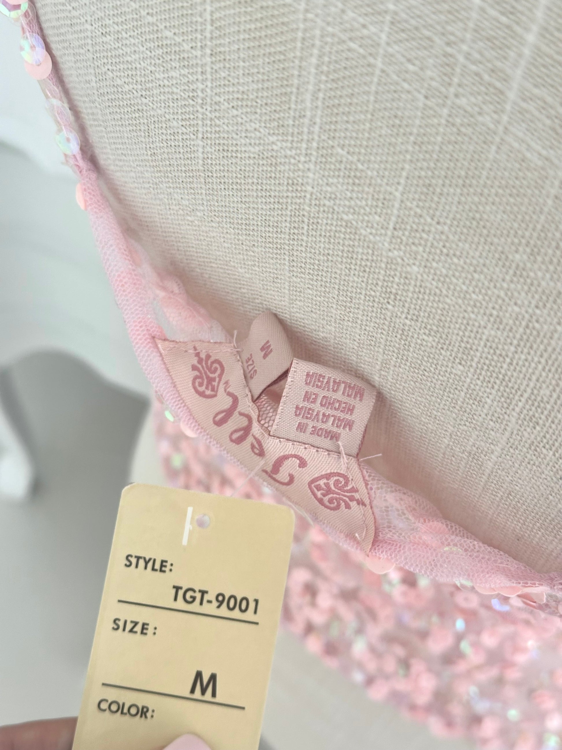 Vintage Y2K Pink Sequin tell Sheer cami Top Size: M