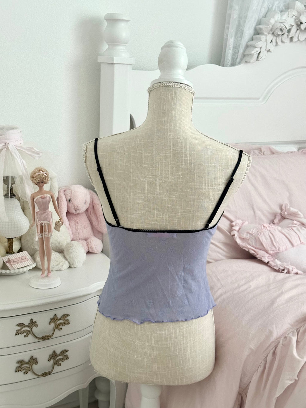 Vintage 2004 Victoria’s Secret Lilac & Black Sheer Cami Top Size: S