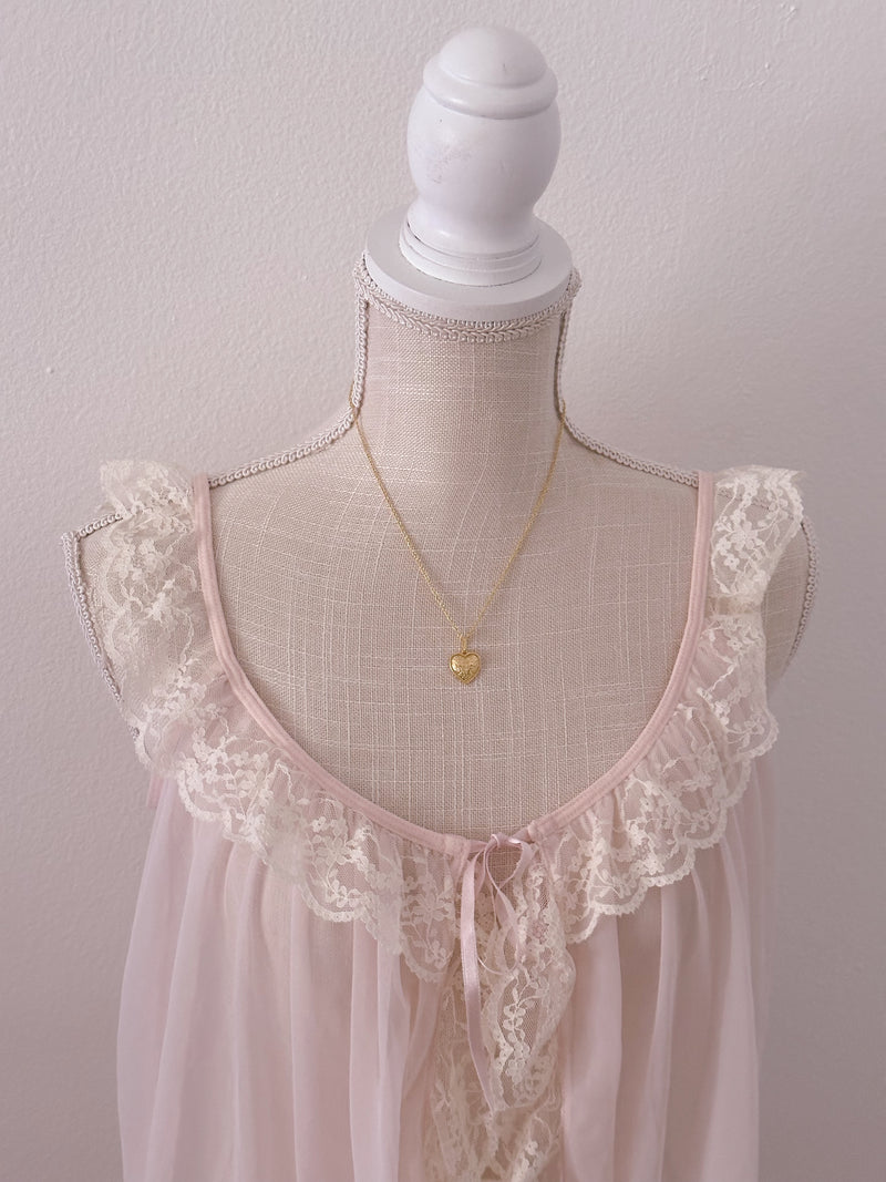 Victoria's Secret Vintage pink sheer babydoll top size: S