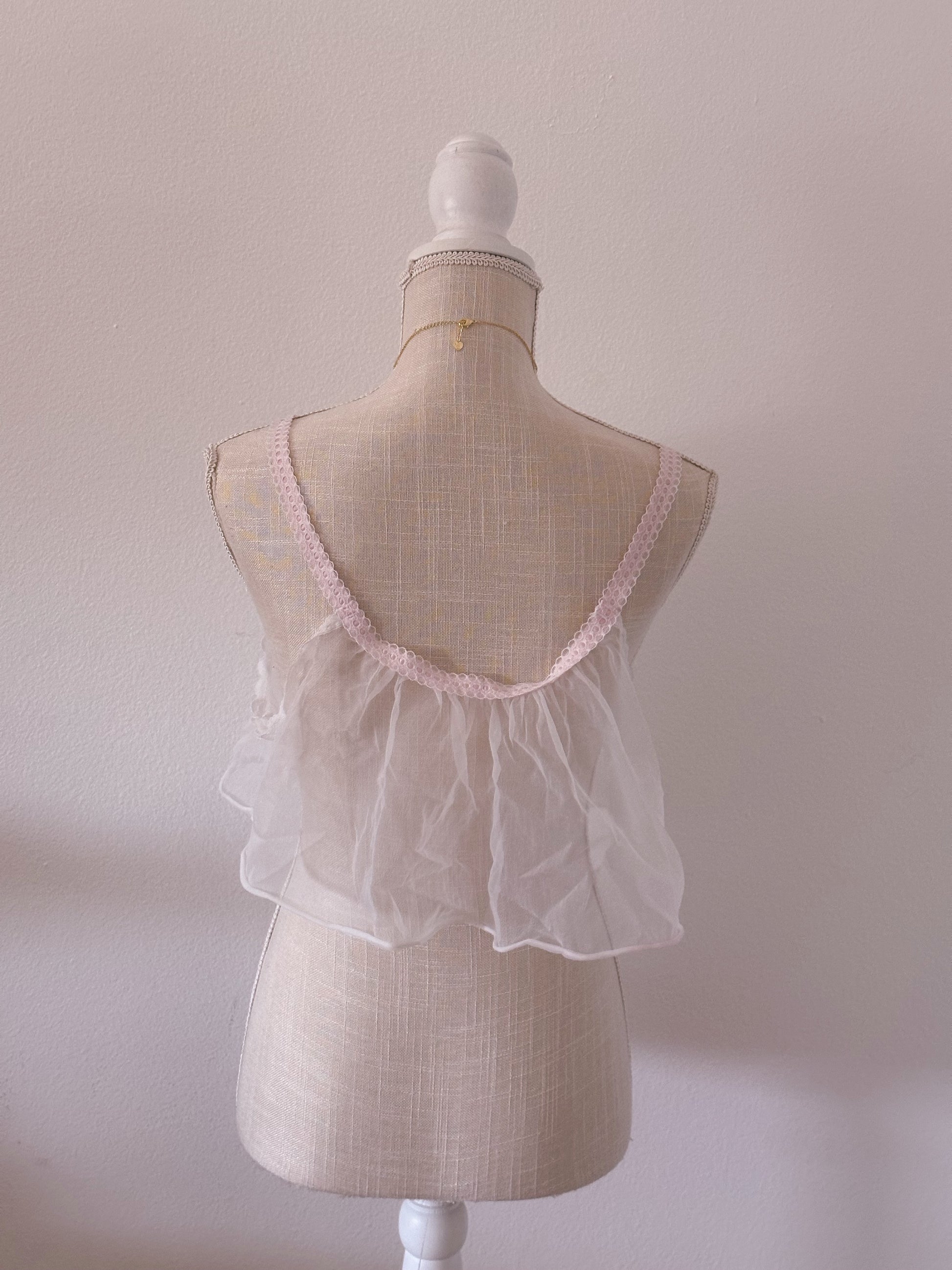 Vintage 90s Fredricks Of Hollywood white and pink cami cover up size: o/s