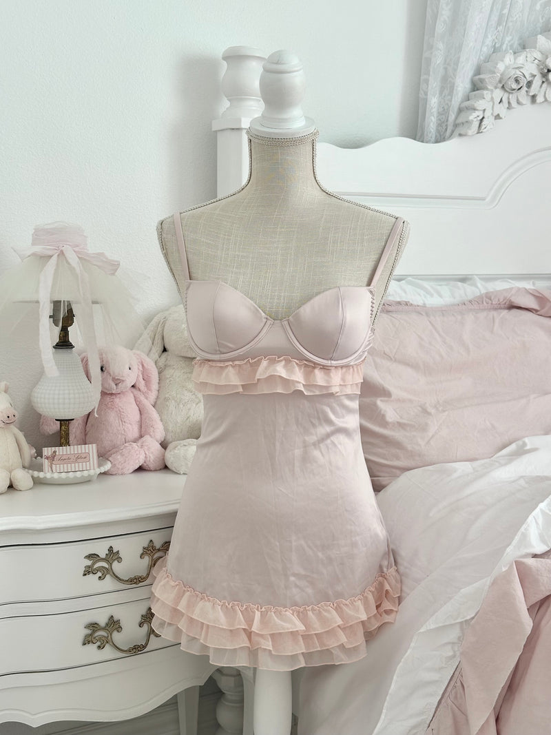 Vintage 2009 Victoria’s Secret Pink Shabby Chic Babydoll Slip Dress Size: 34B
