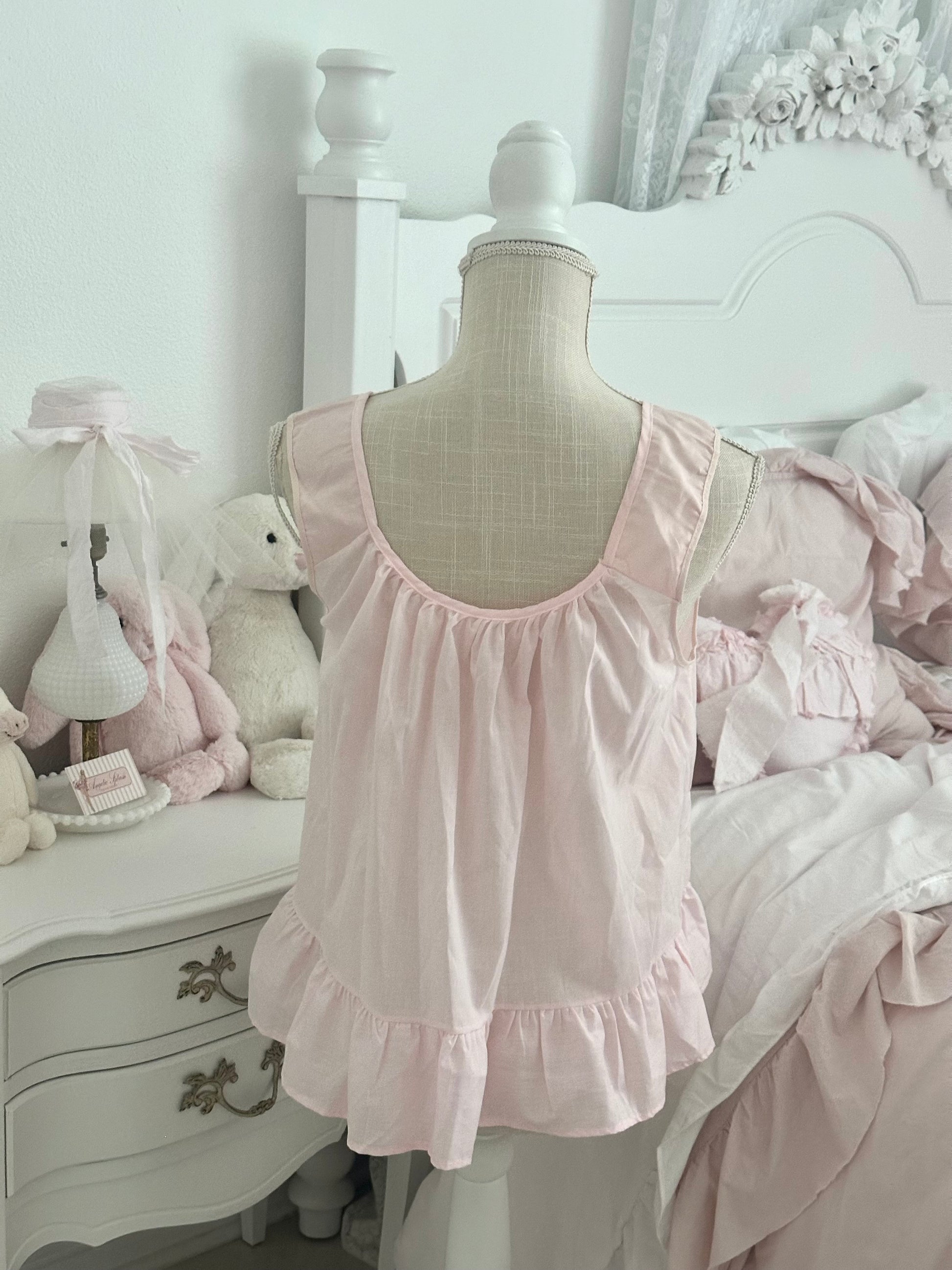 Authentic 1970s Pink Floral Babydoll Top Size: XS/S (Tagged M)