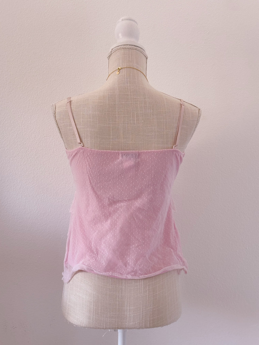 Vintage shabby chic pink ruffled top