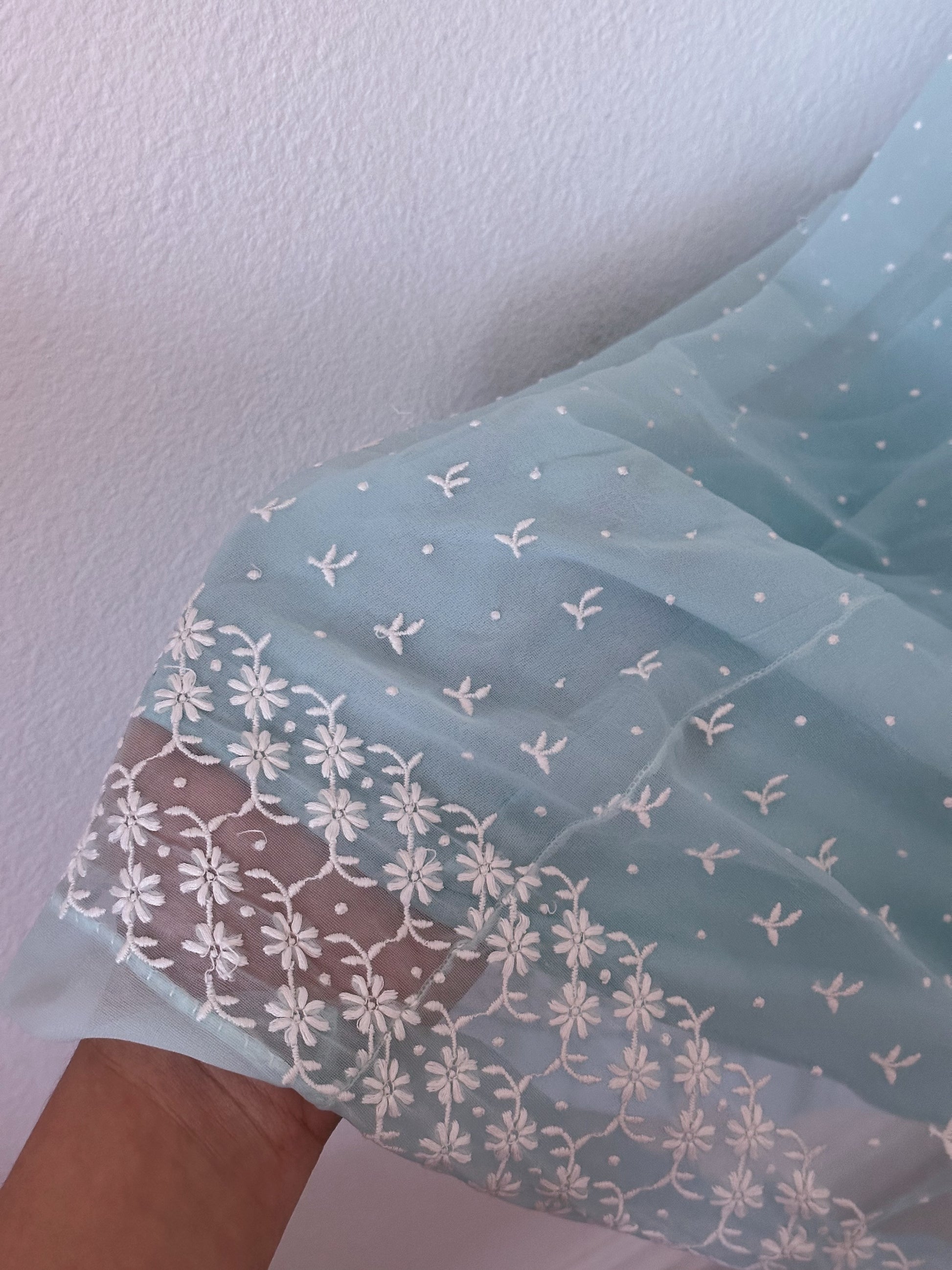 Vintage 1950s miss elaine blue polka dot nightgown Size: XS