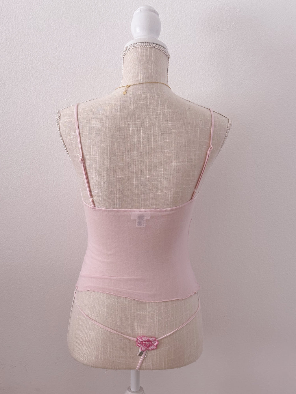 Vintage pink aurora sheer cami set size: S